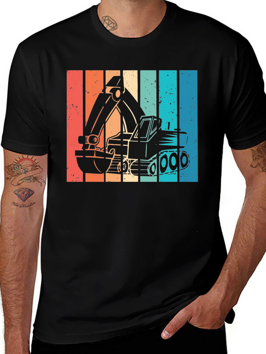 Retro Excavator Graphic T-Shirt