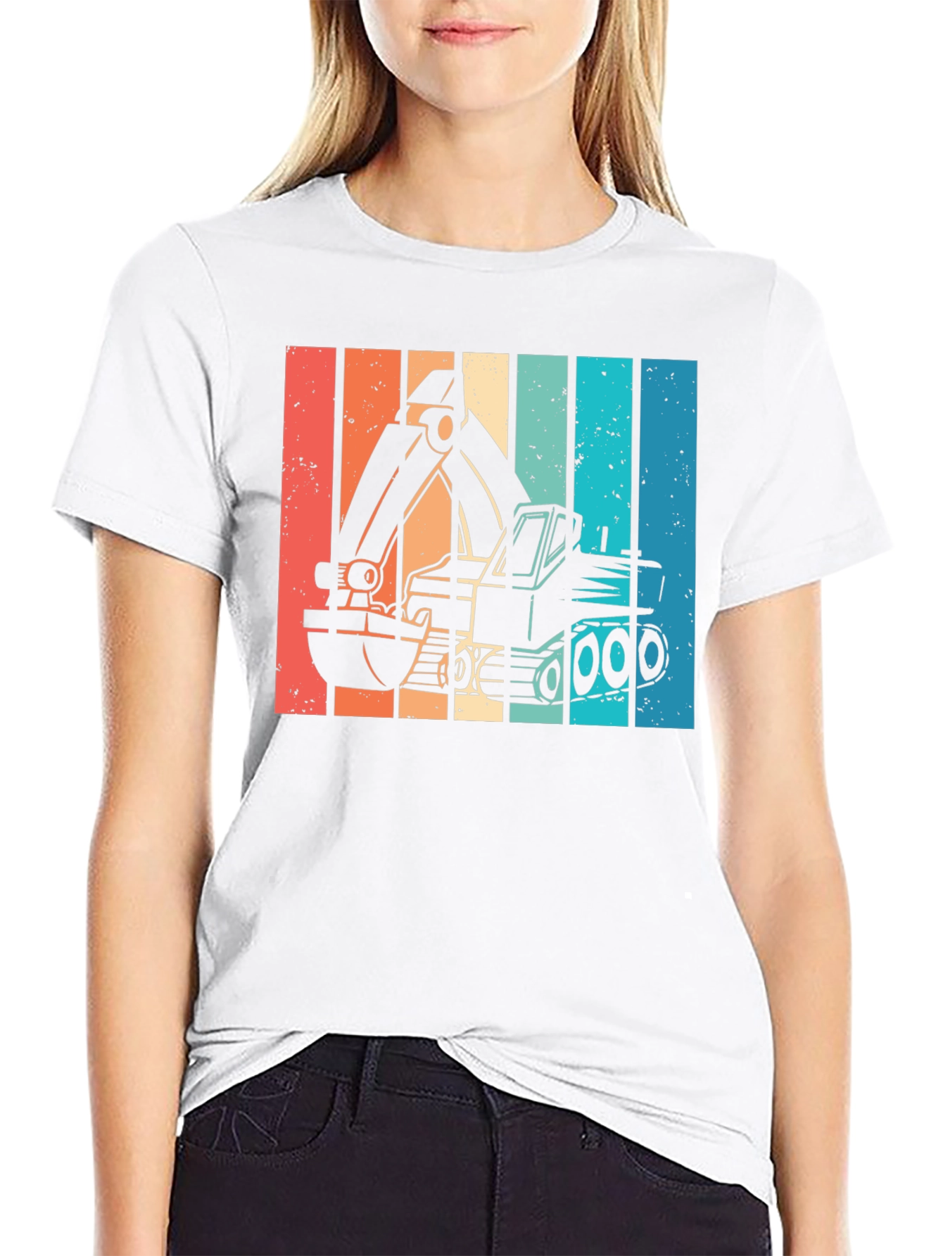 Retro Excavator Graphic T-Shirt