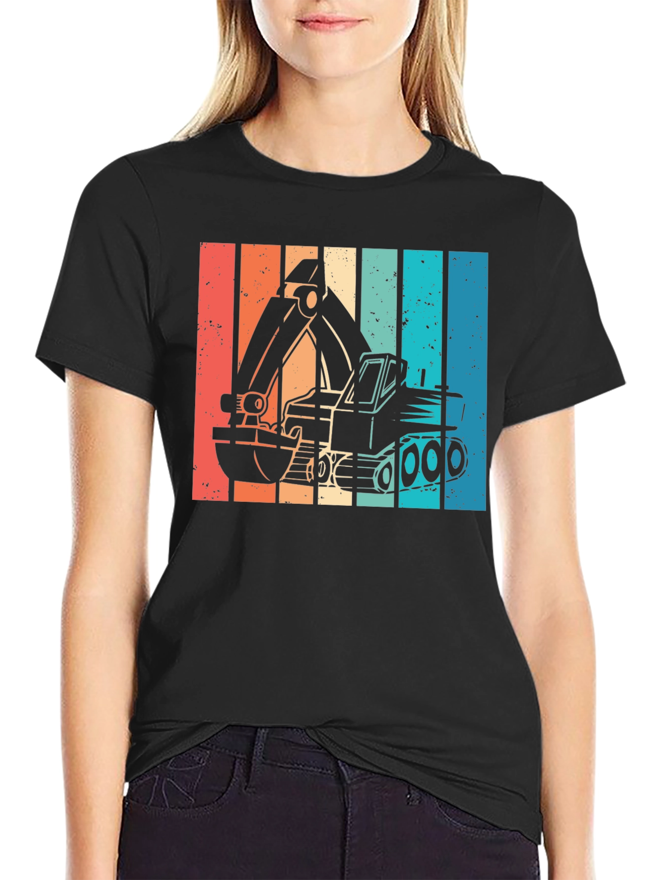 Retro Excavator Graphic T-Shirt