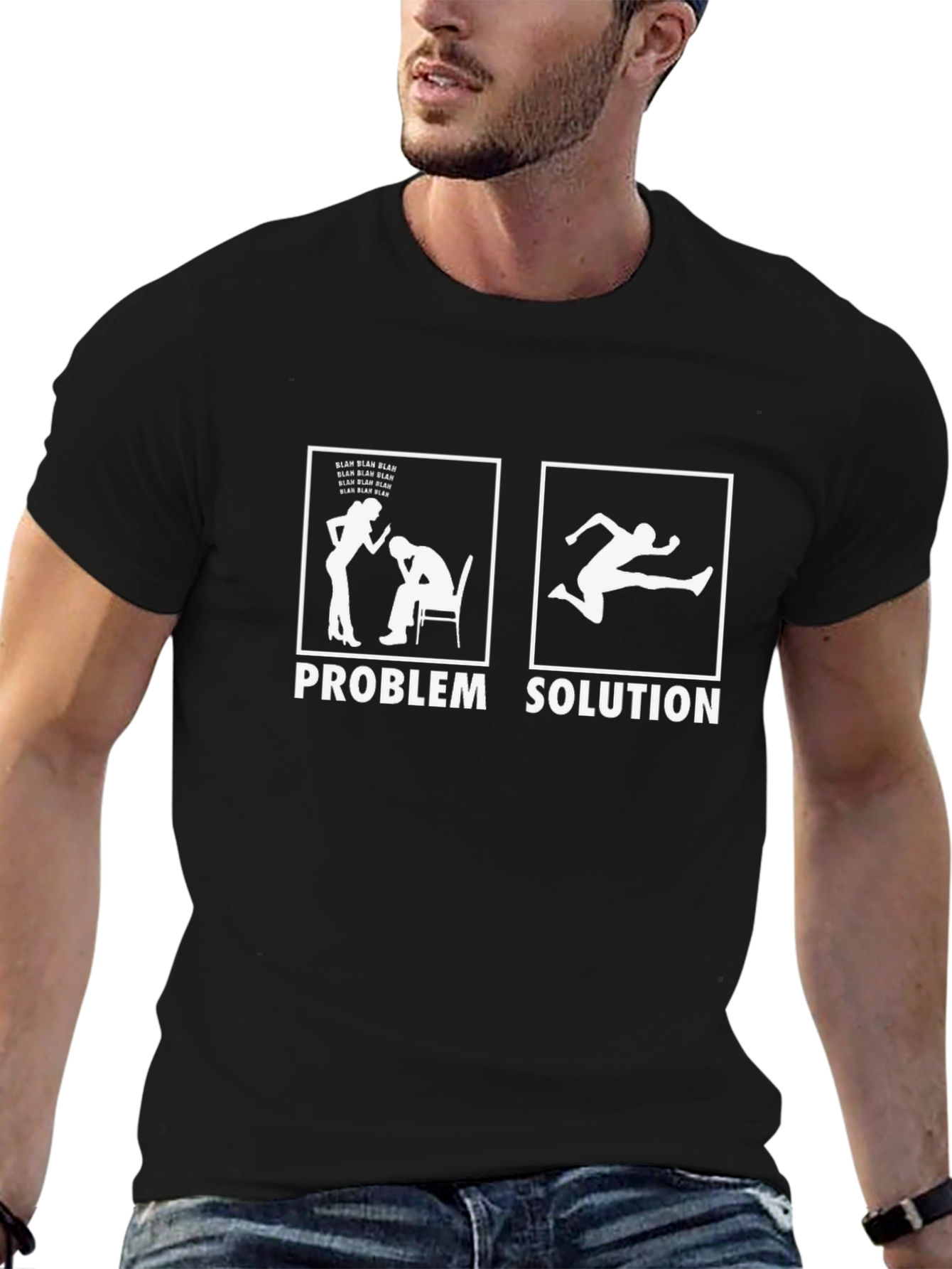 Problem Solution Graphic Tee - Black