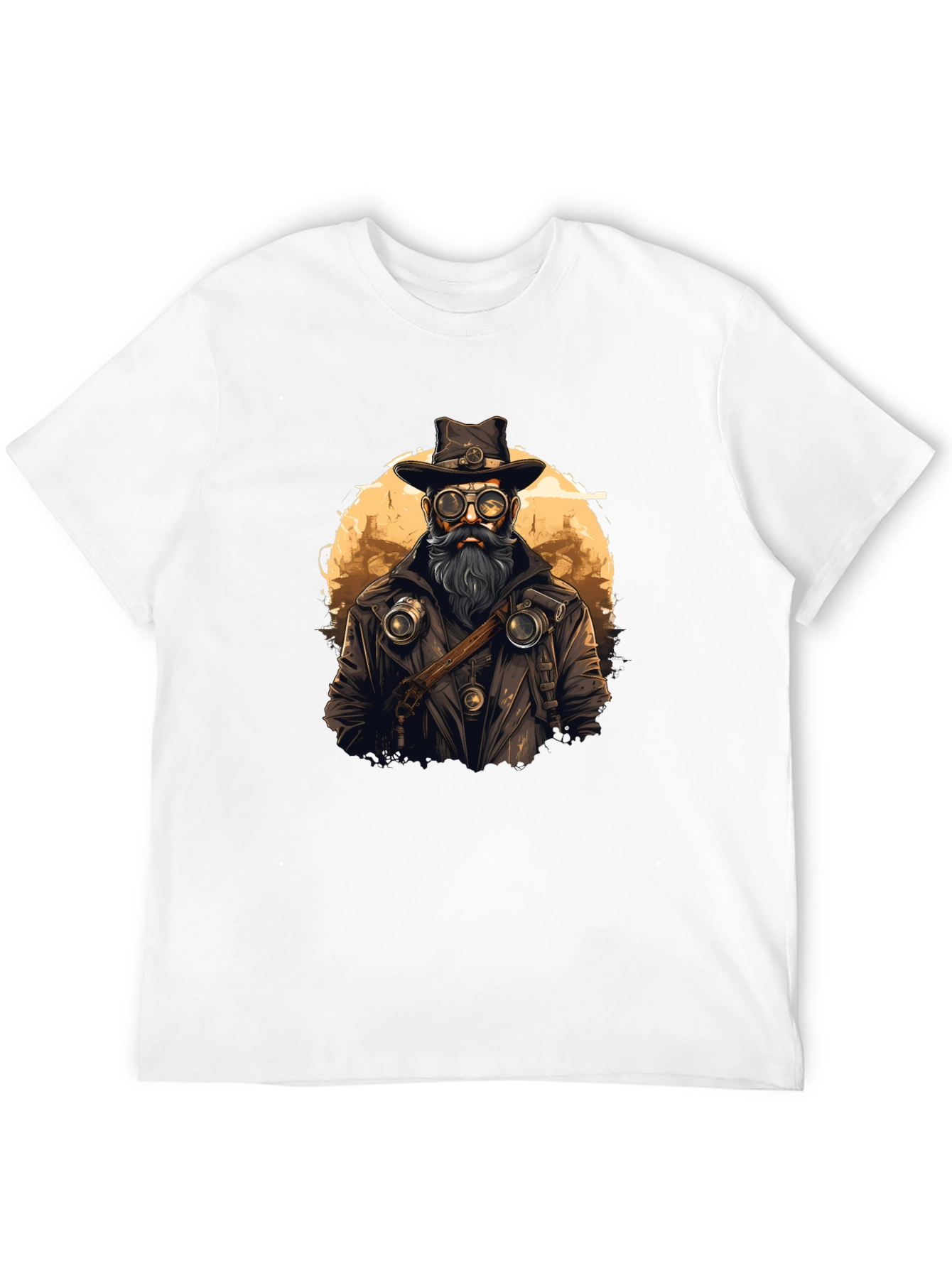 Steampunk Style Graphic Tee - Black