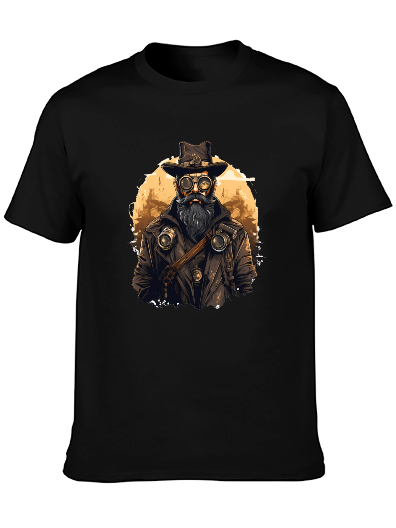 Steampunk Style Graphic Tee - Black