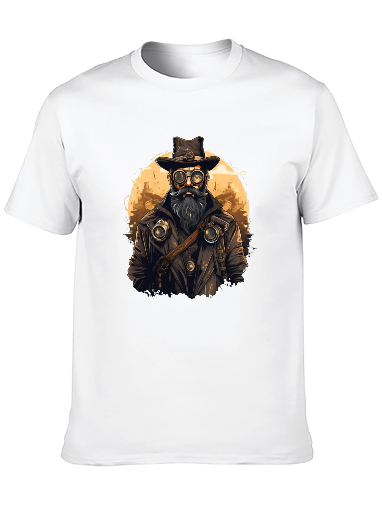 Steampunk Style Graphic Tee - Black