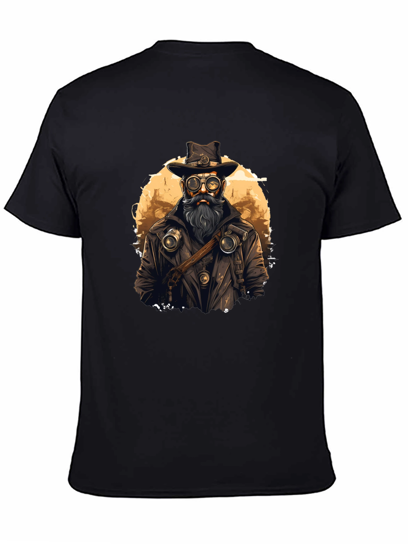 Steampunk Style Graphic Tee - Black