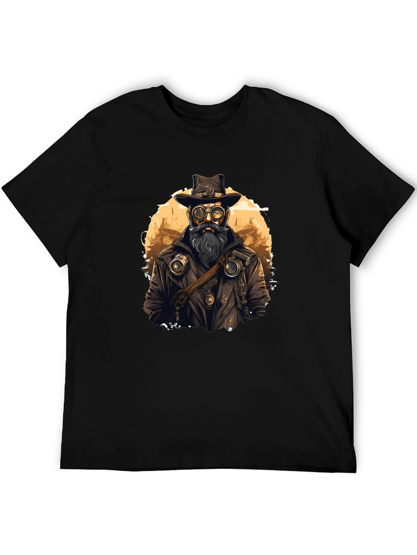 Steampunk Style Graphic Tee - Black
