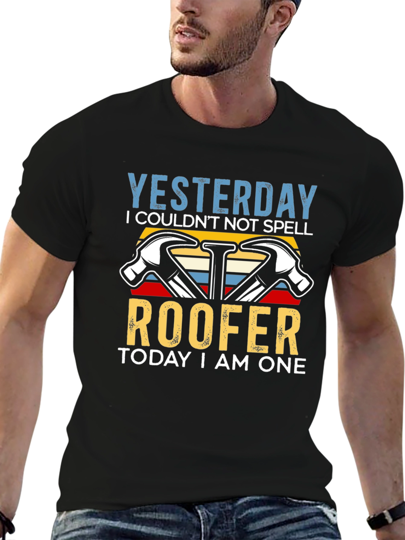 Funny Roofer T-Shirt - Yesterday I Couldnt Spell Roofer