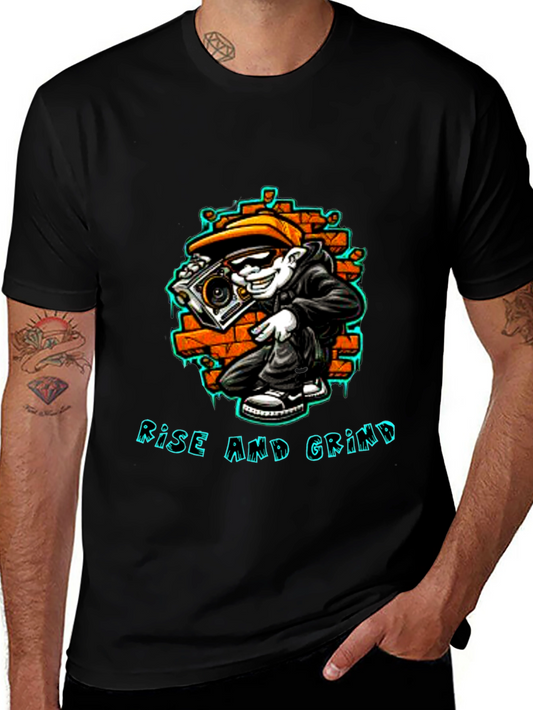 Rise and Grind Graphic Tee - Streetwear Style