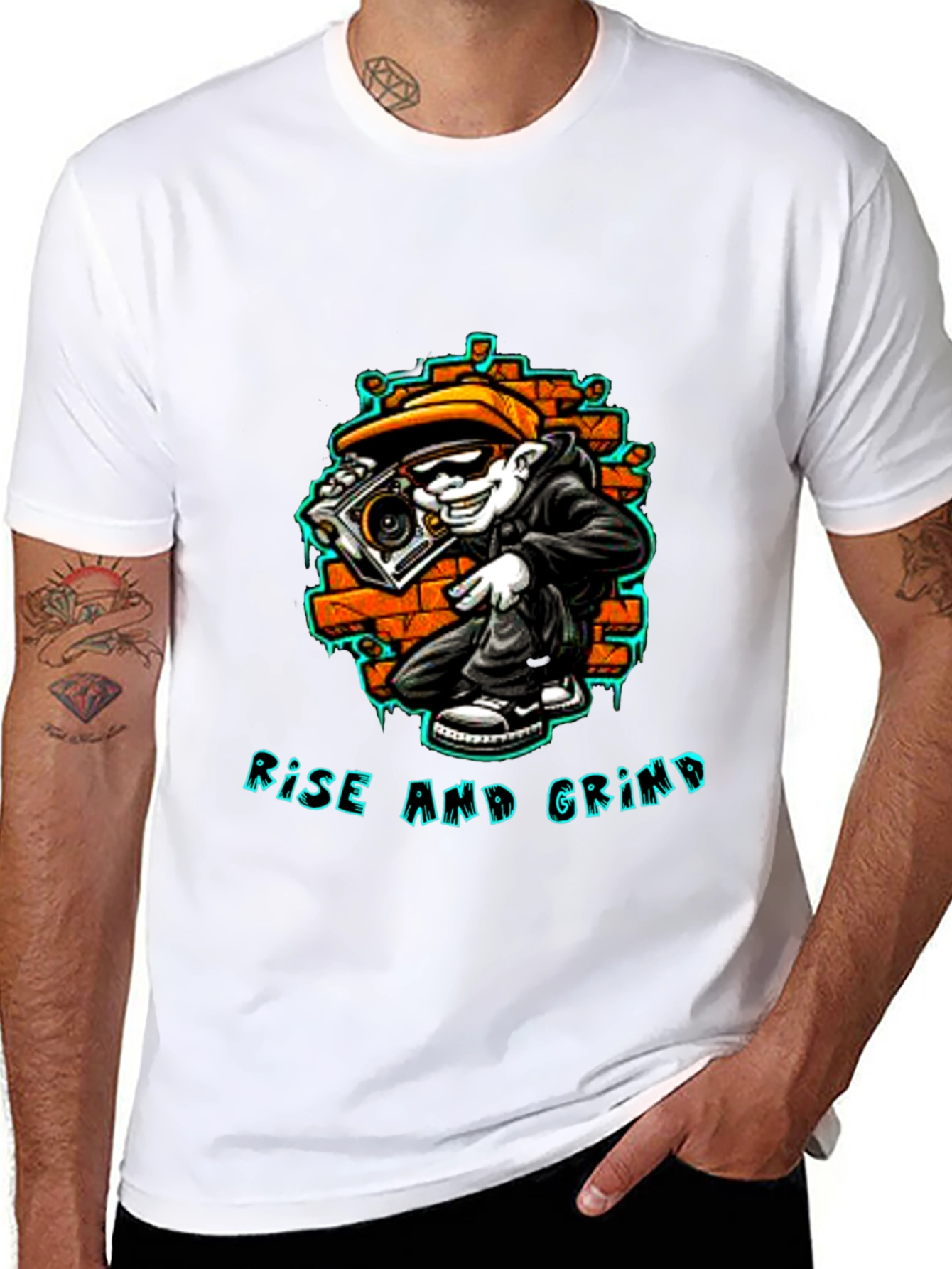 Rise and Grind Graphic Tee - Streetwear Style