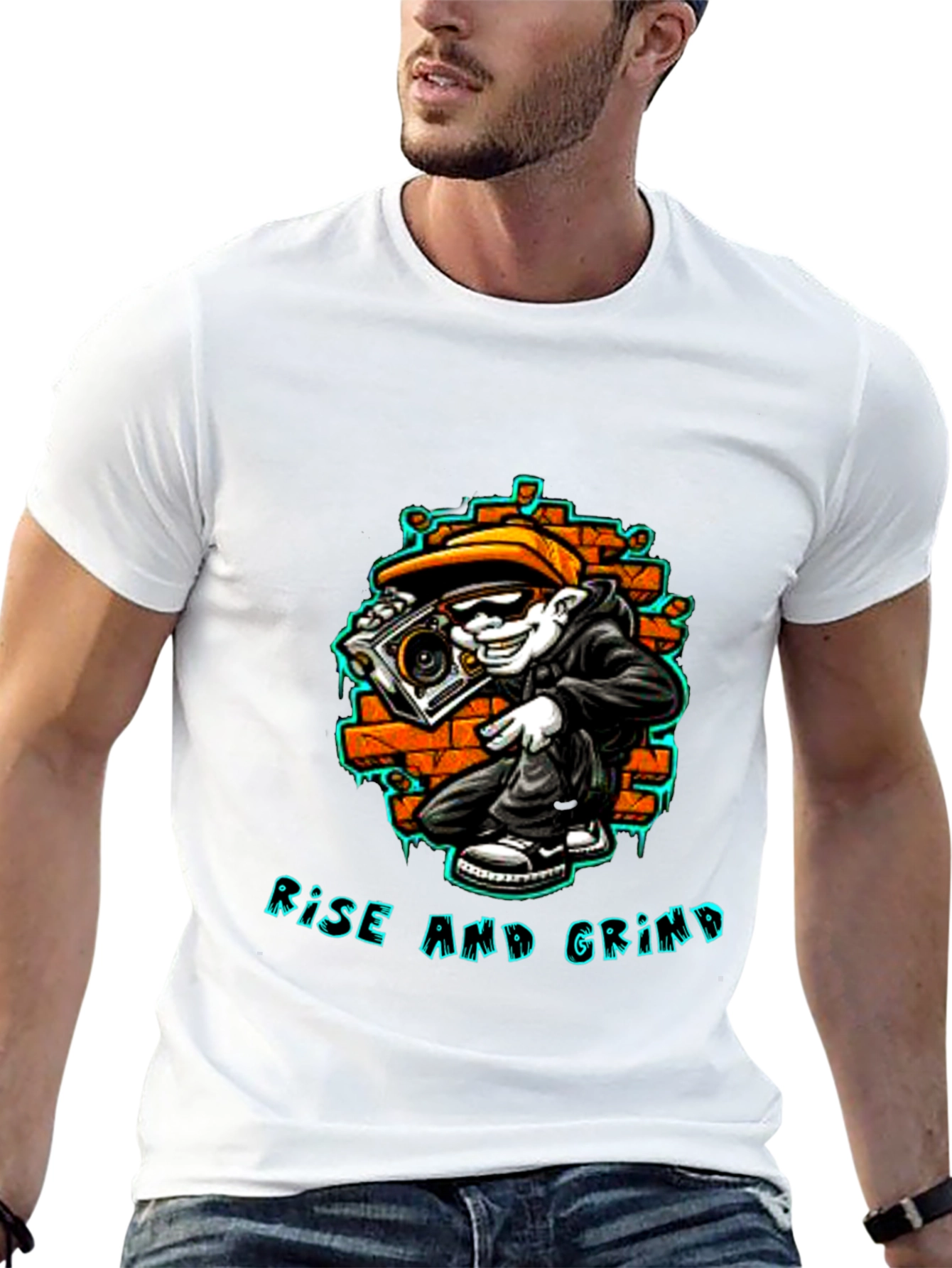 Rise and Grind Graphic Tee - Streetwear Style