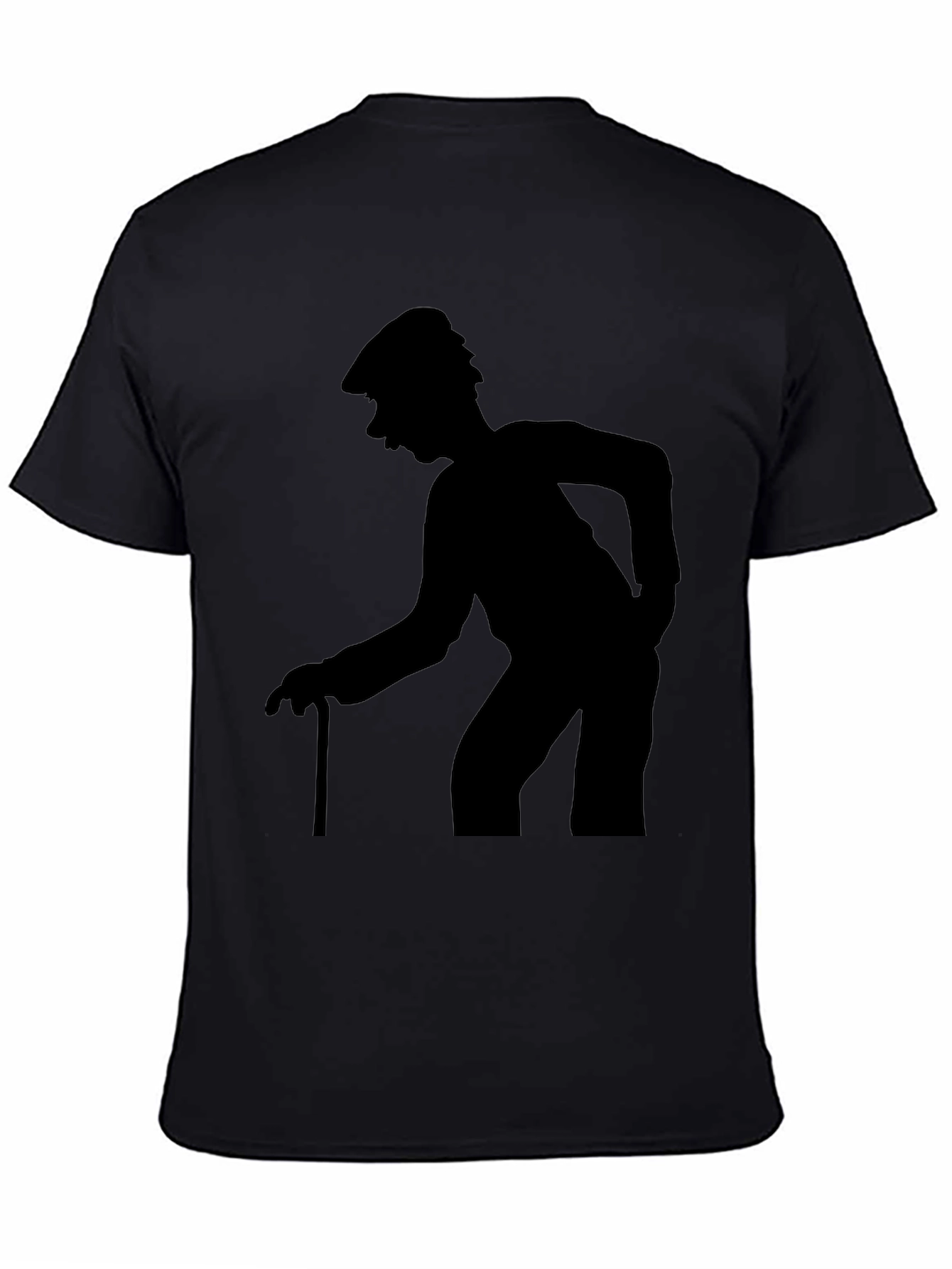 Silhouette Old Man Walking Stick T-Shirt