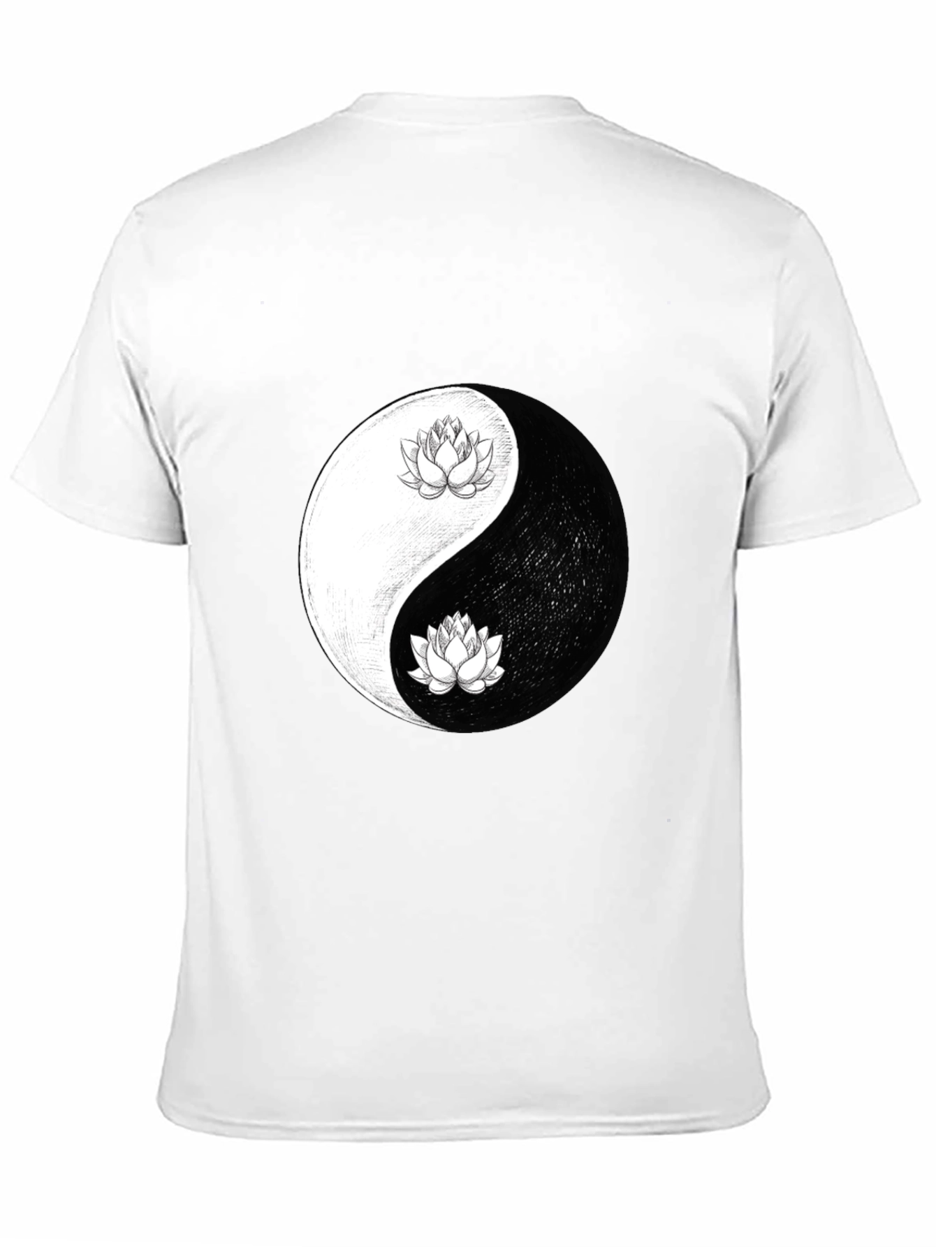 Yin Yang Lotus Graphic Tee - Mens Comfort