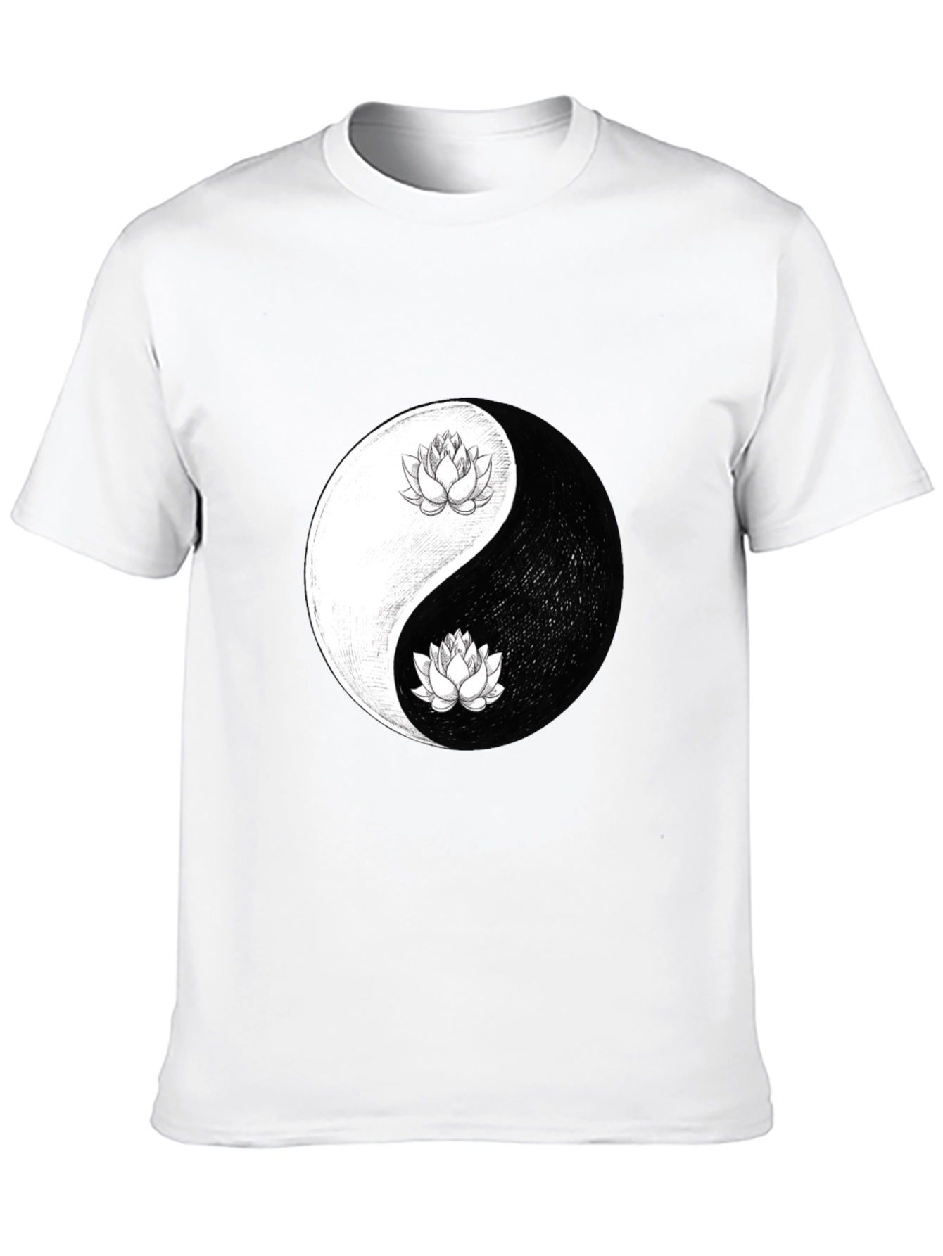 Yin Yang Lotus Graphic Tee - Mens Comfort