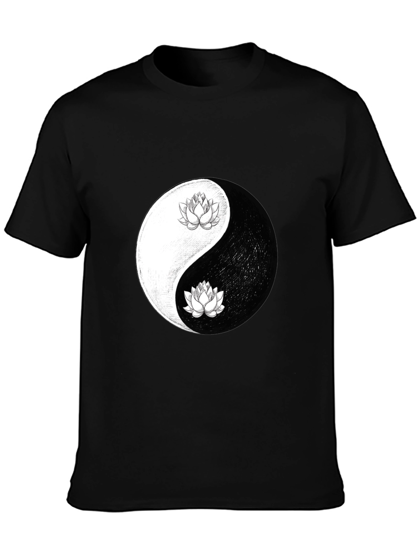 Yin Yang Lotus Graphic Tee - Mens Comfort