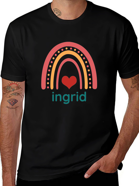 Rainbow Ingrid Heart Tee - Cute Graphic T-Shirt