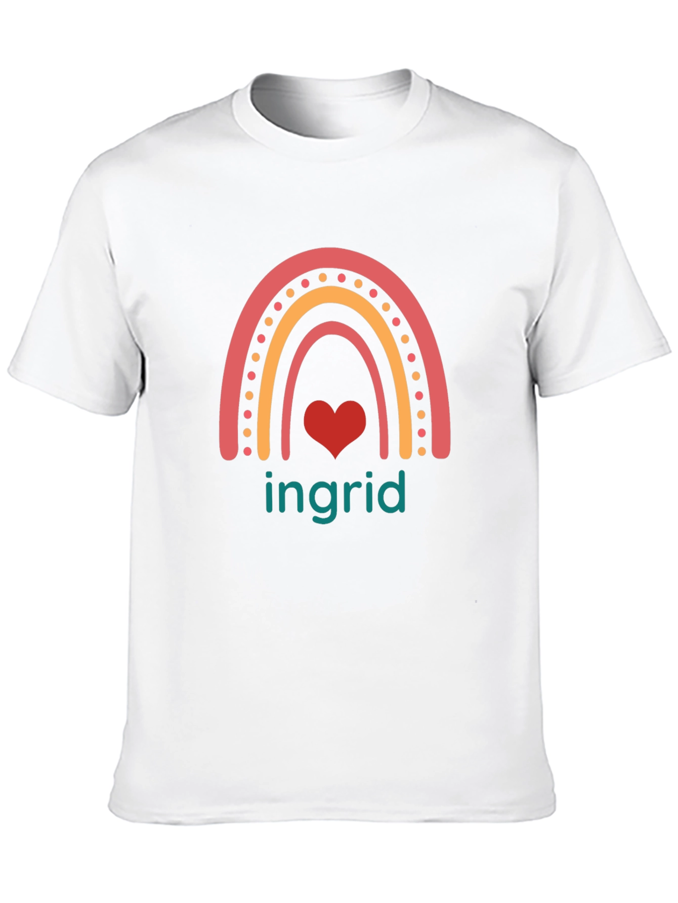 Rainbow Ingrid Heart Tee - Cute Graphic T-Shirt