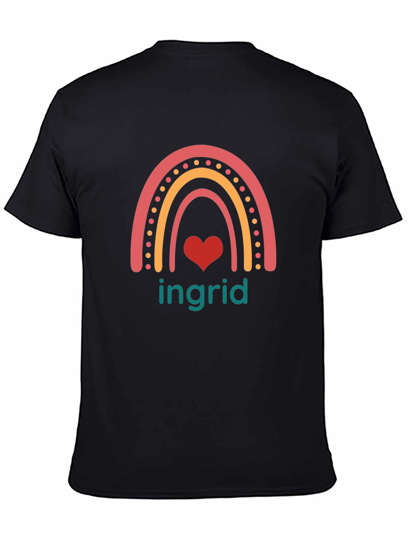 Rainbow Ingrid Heart Tee - Cute Graphic T-Shirt