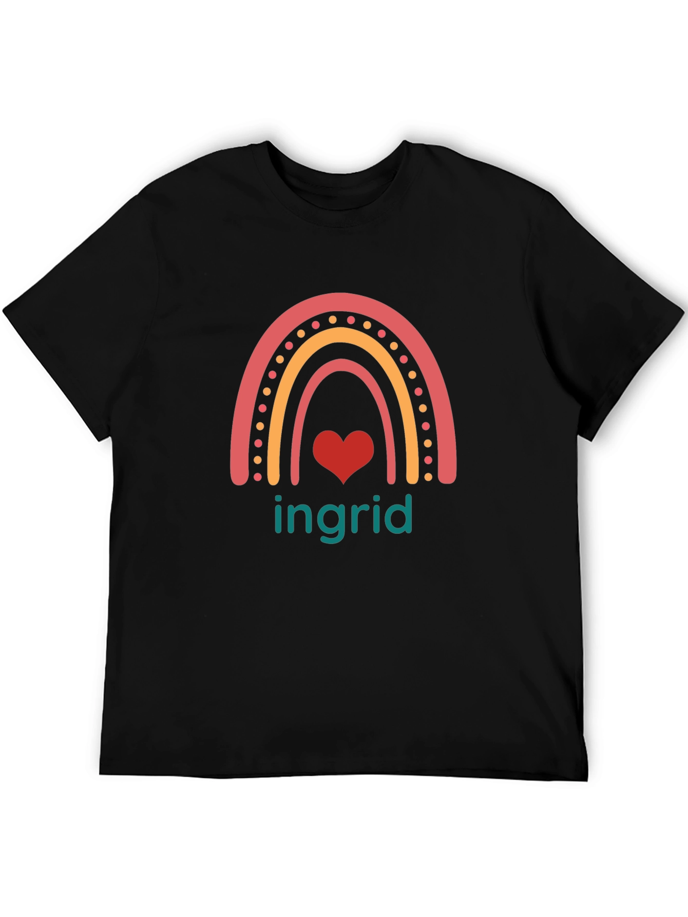 Rainbow Ingrid Heart Tee - Cute Graphic T-Shirt