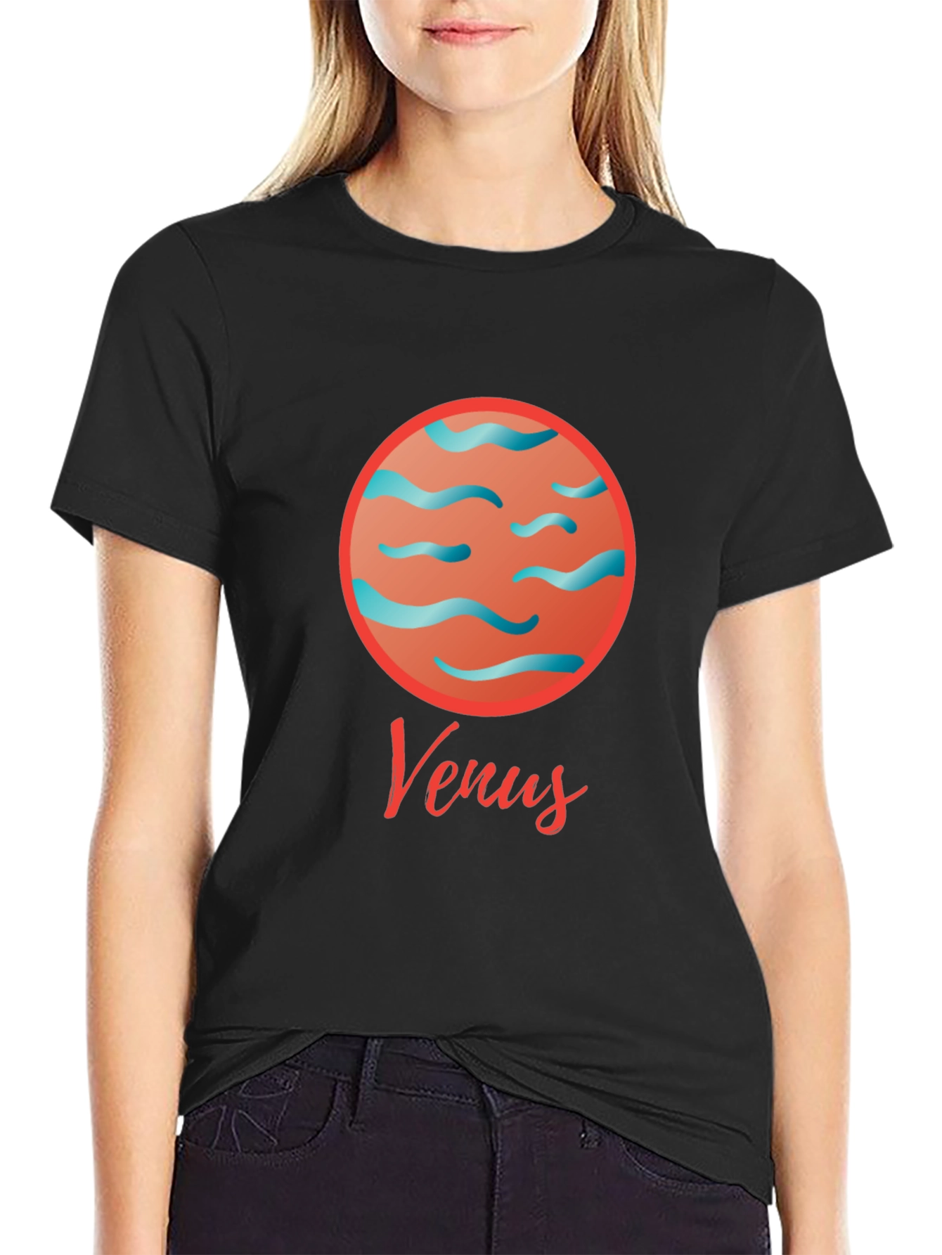 Venus Planet T-Shirt - Black Cotton Graphic Tee
