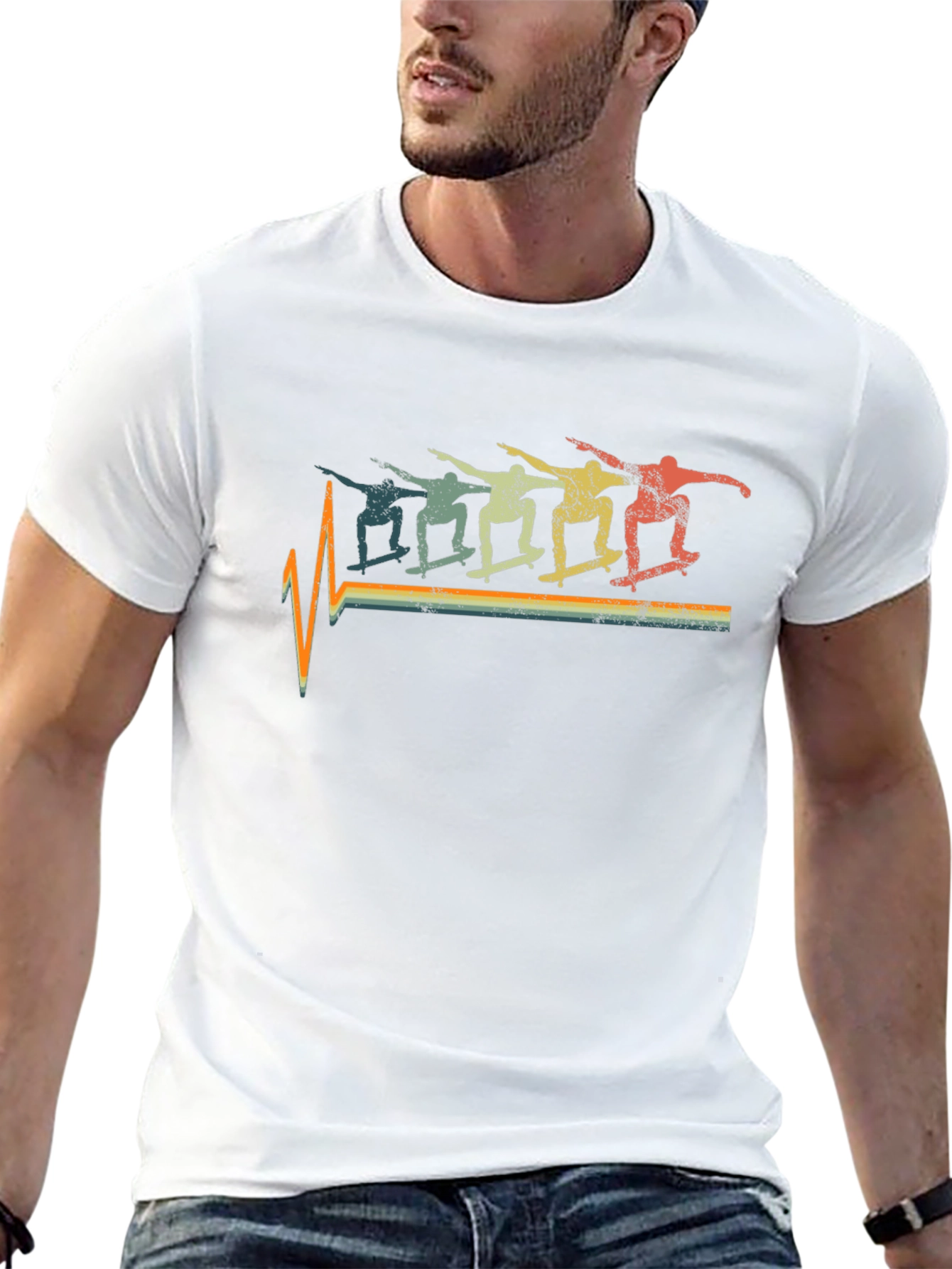 Retro Skateboard Heartbeat T-Shirt