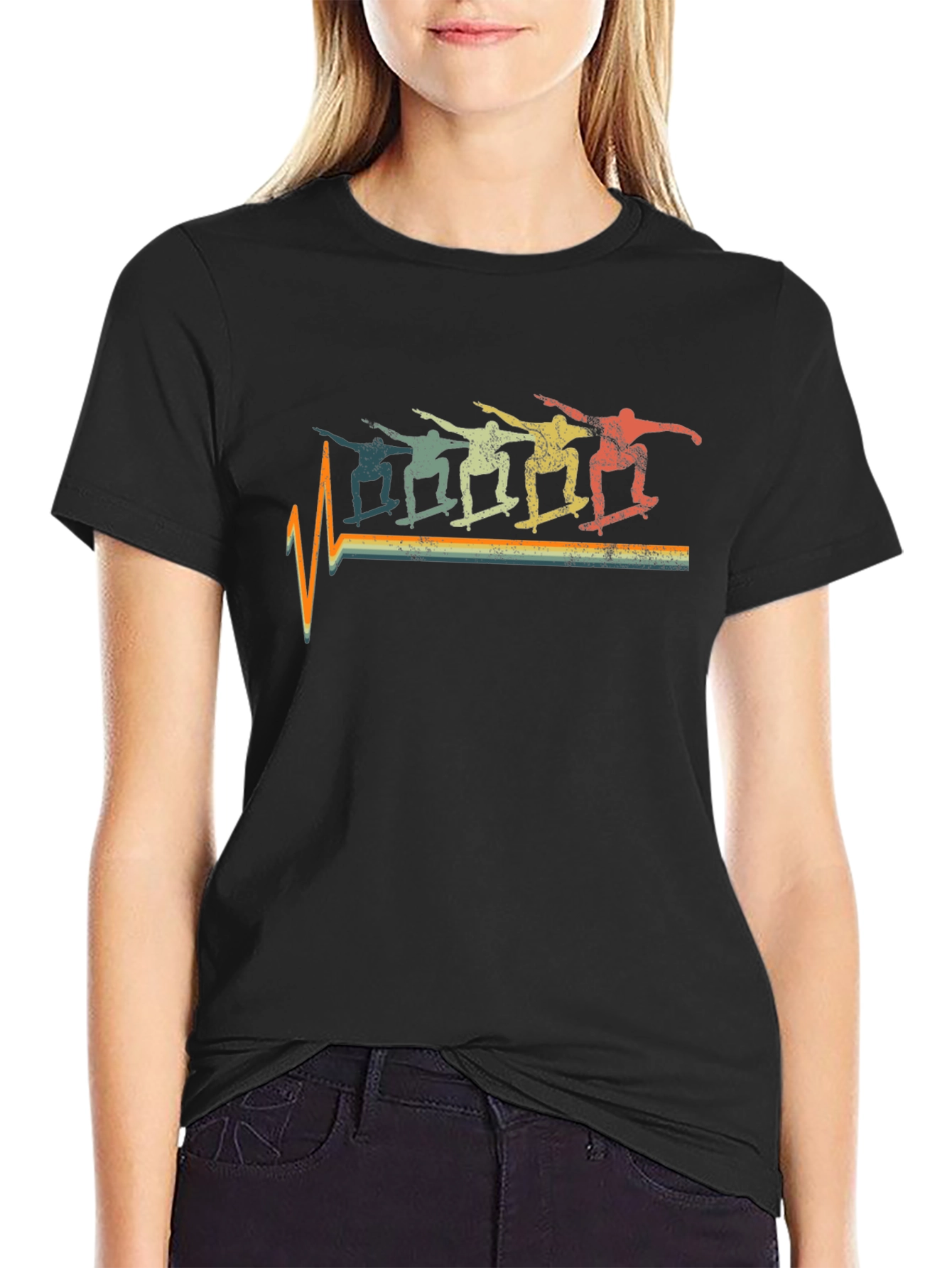 Retro Skateboard Heartbeat T-Shirt