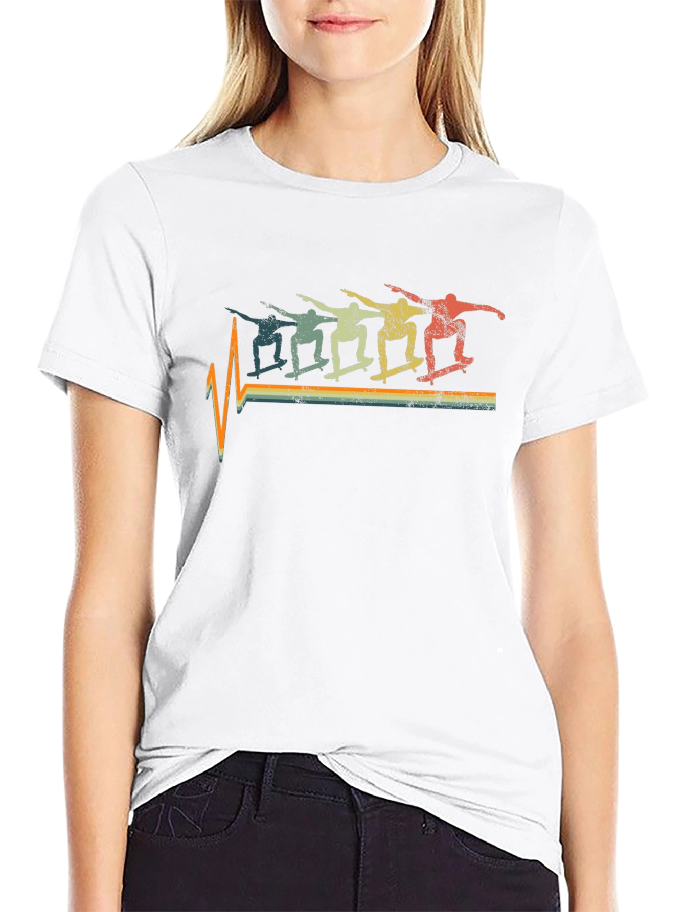 Retro Skateboard Heartbeat T-Shirt