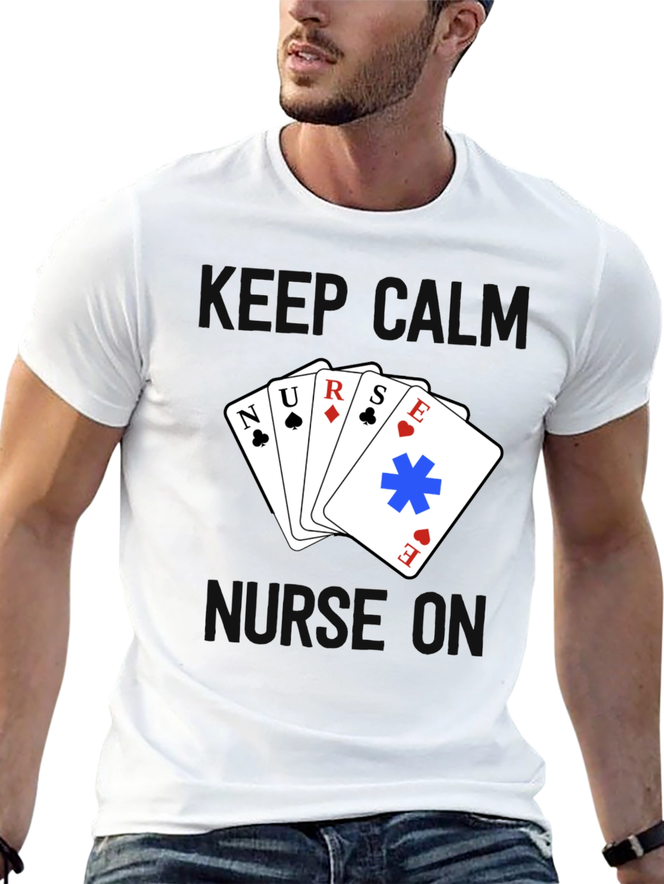 Keep Calm Nurse On T-Shirt - Black