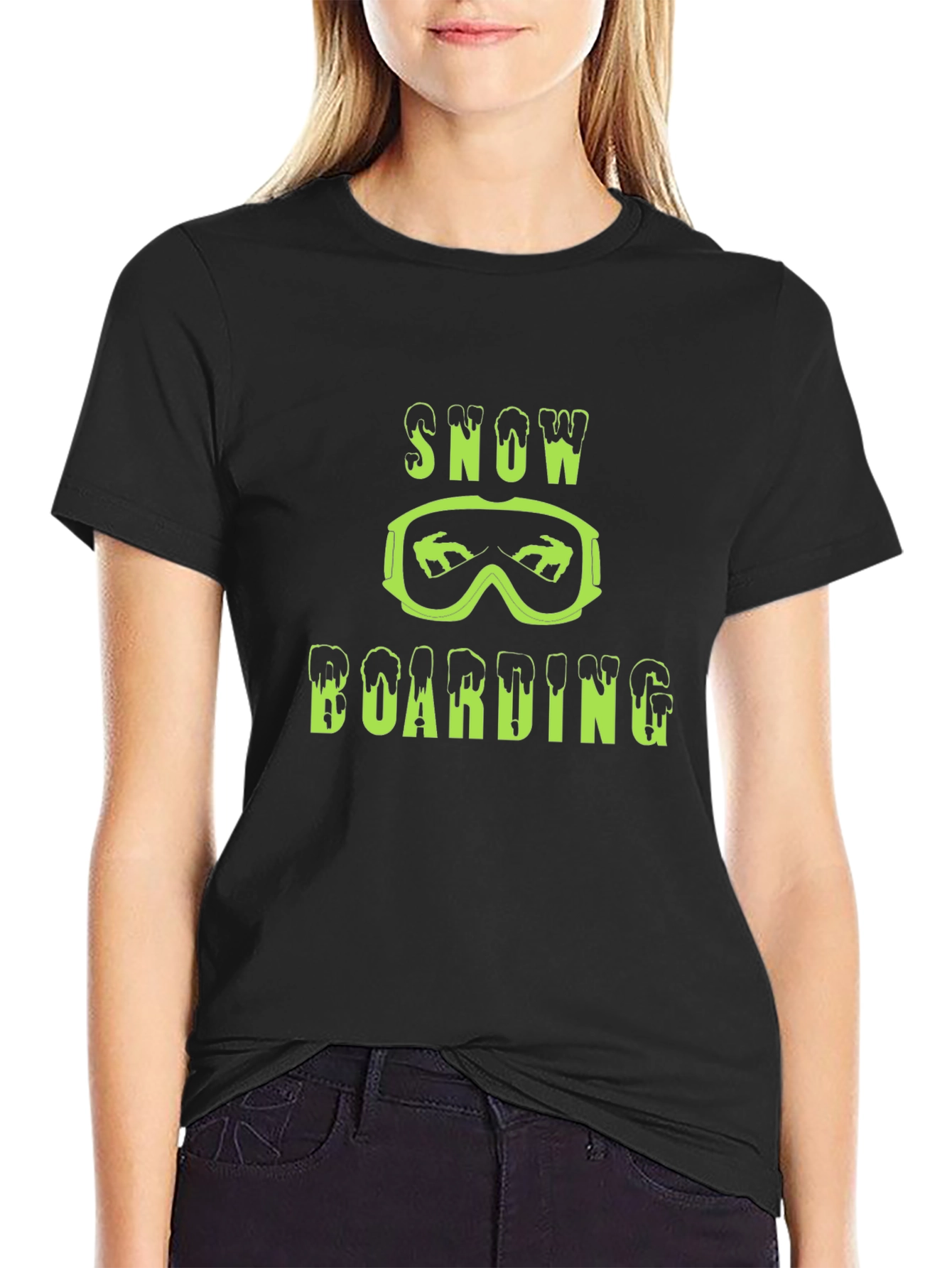 Snowboarding Graphic Tee - Black