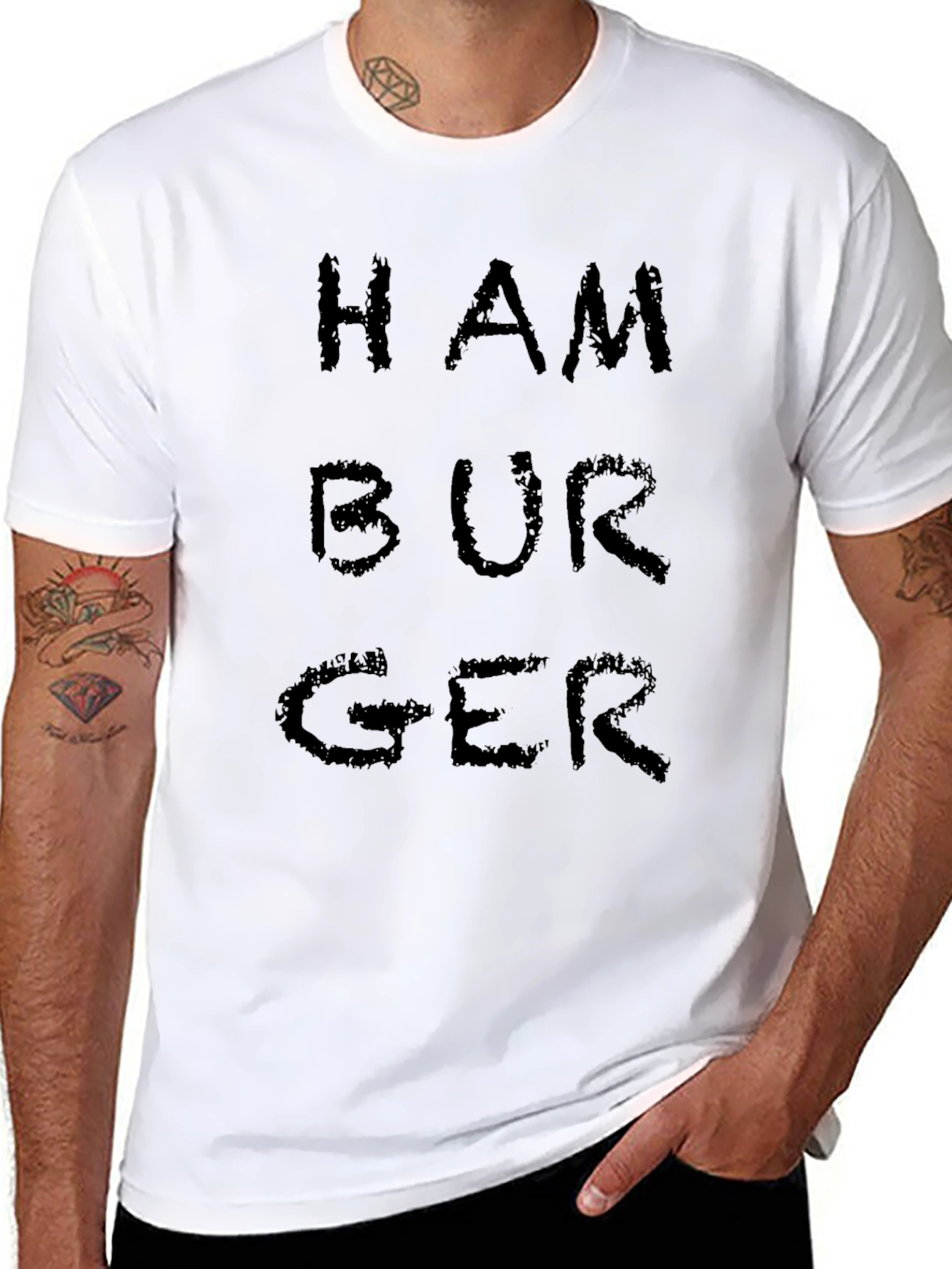 Hamburger Graphic Tee - Black T-Shirt