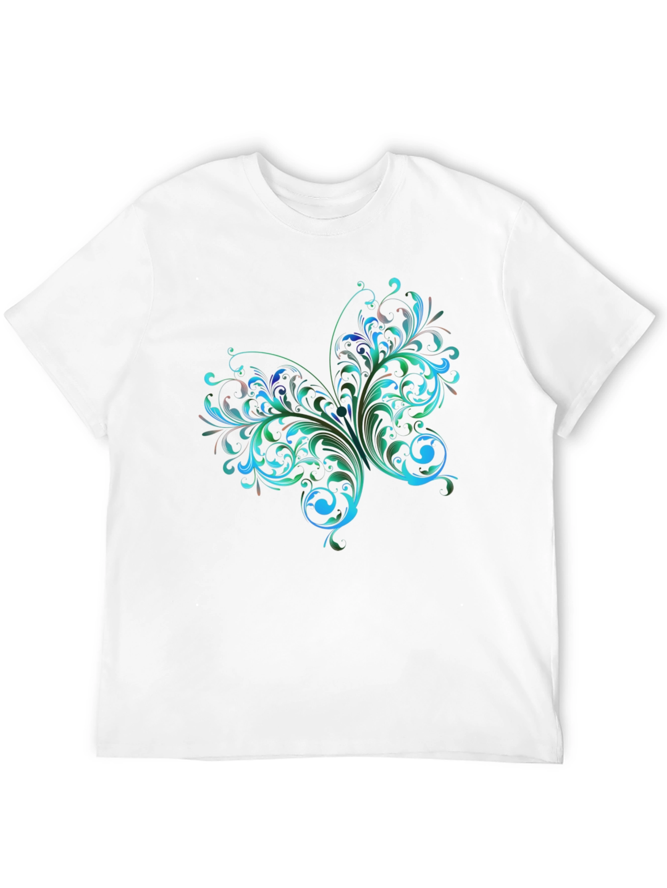 Stylish Black T-Shirt with Floral Butterfly Design