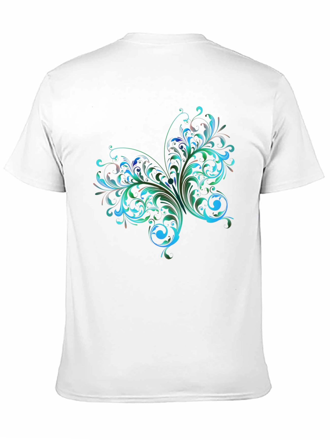 Stylish Black T-Shirt with Floral Butterfly Design