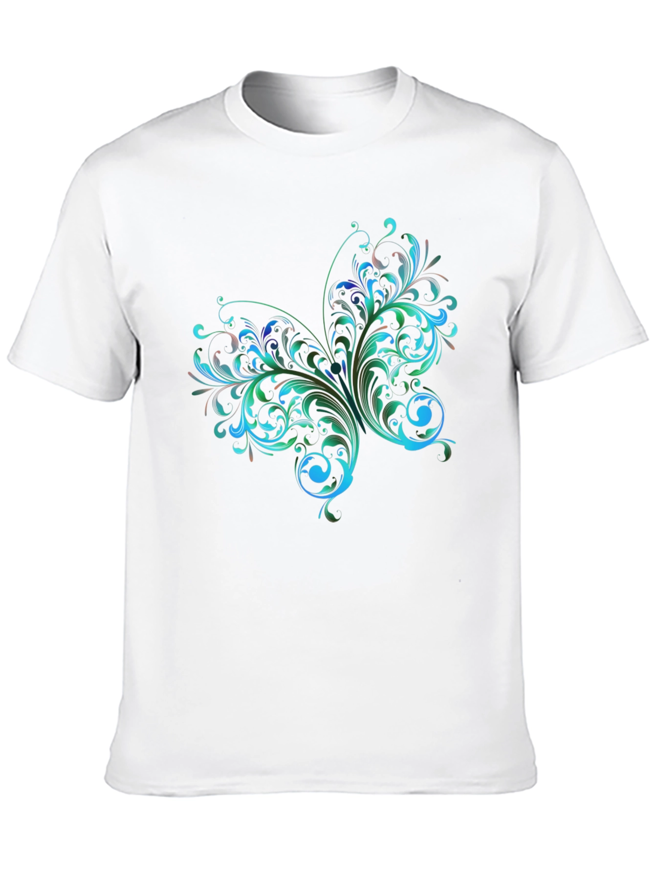 Stylish Black T-Shirt with Floral Butterfly Design