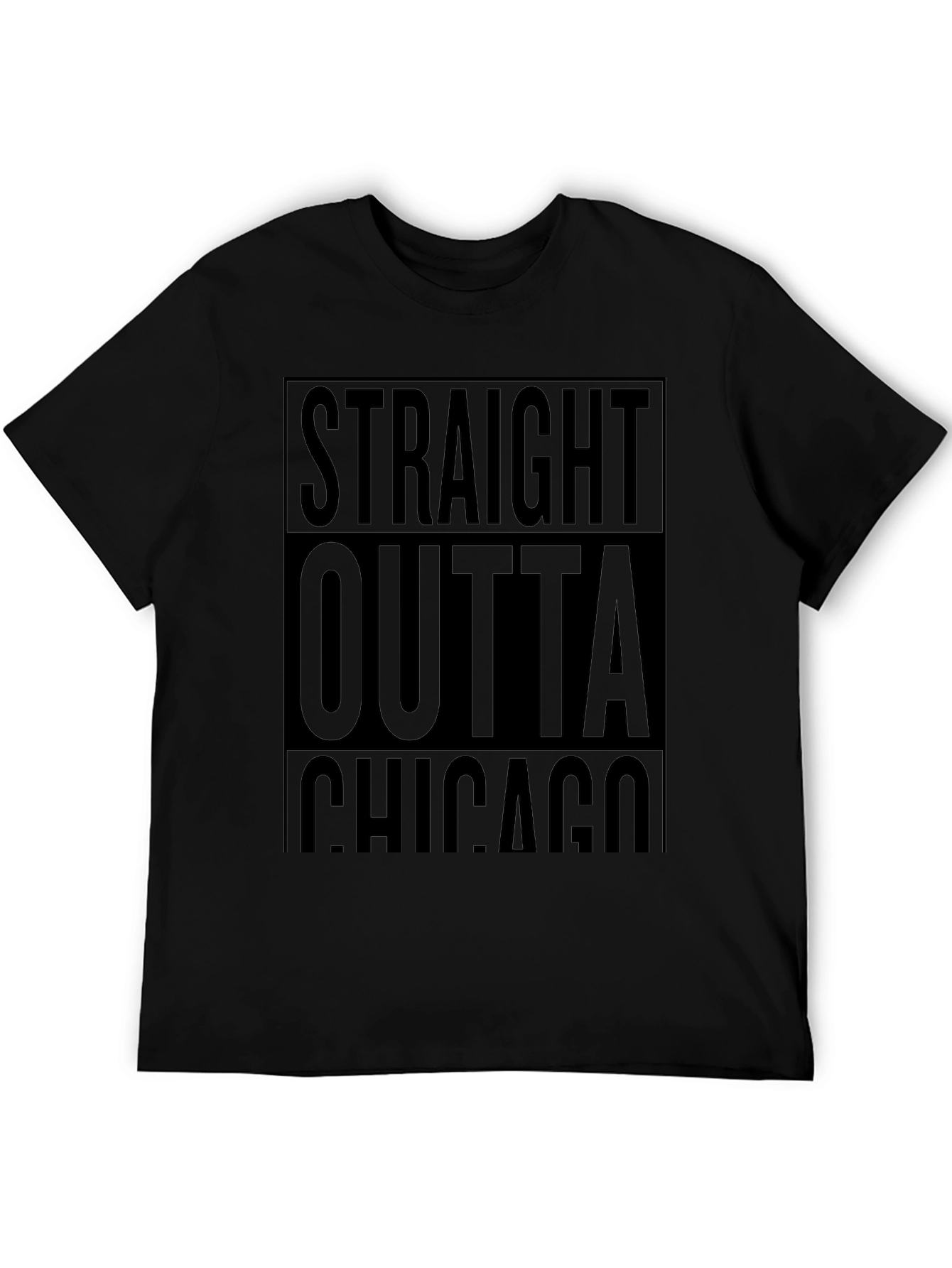 Straight Outta Chicago Black Graphic Tee