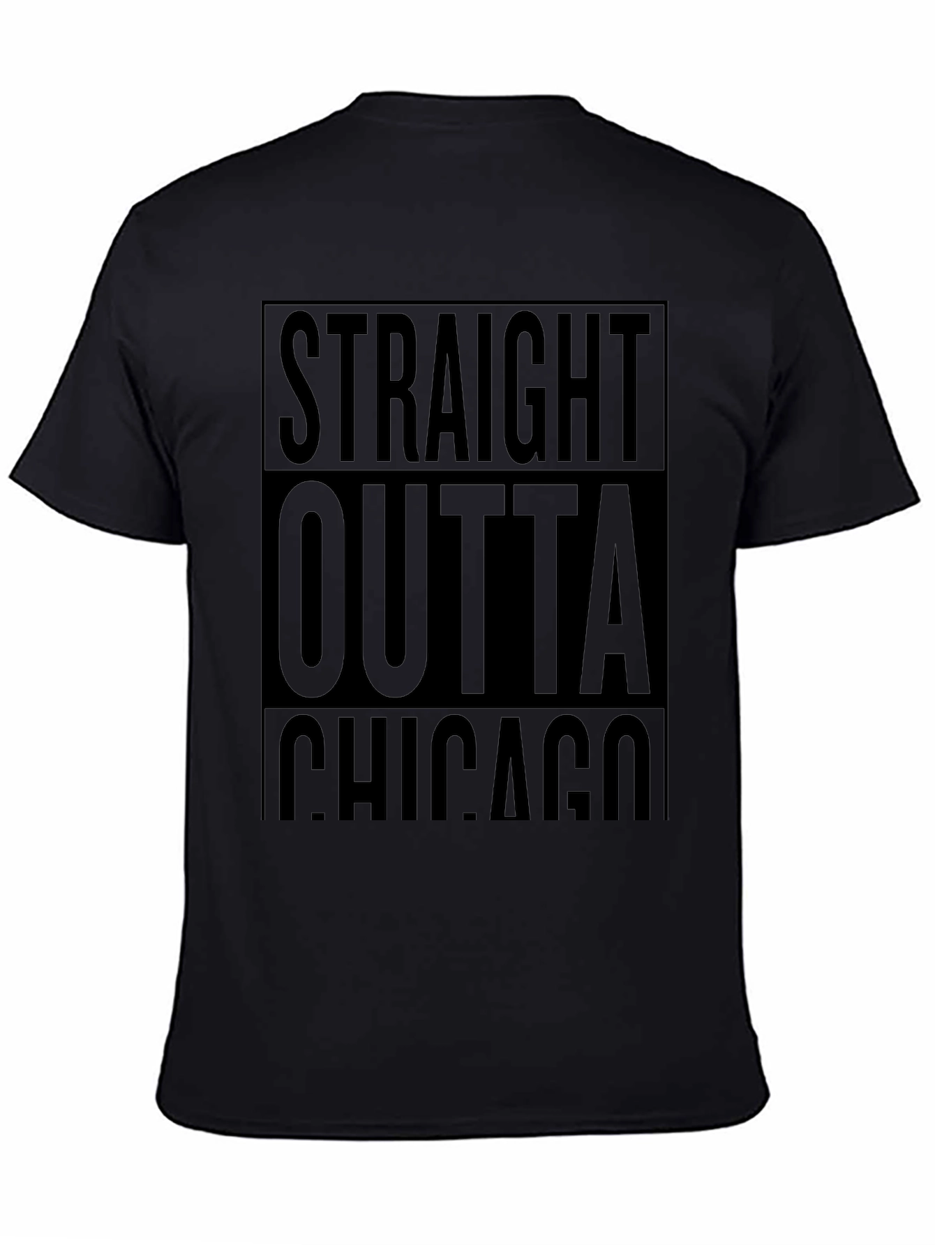 Straight Outta Chicago Black Graphic Tee