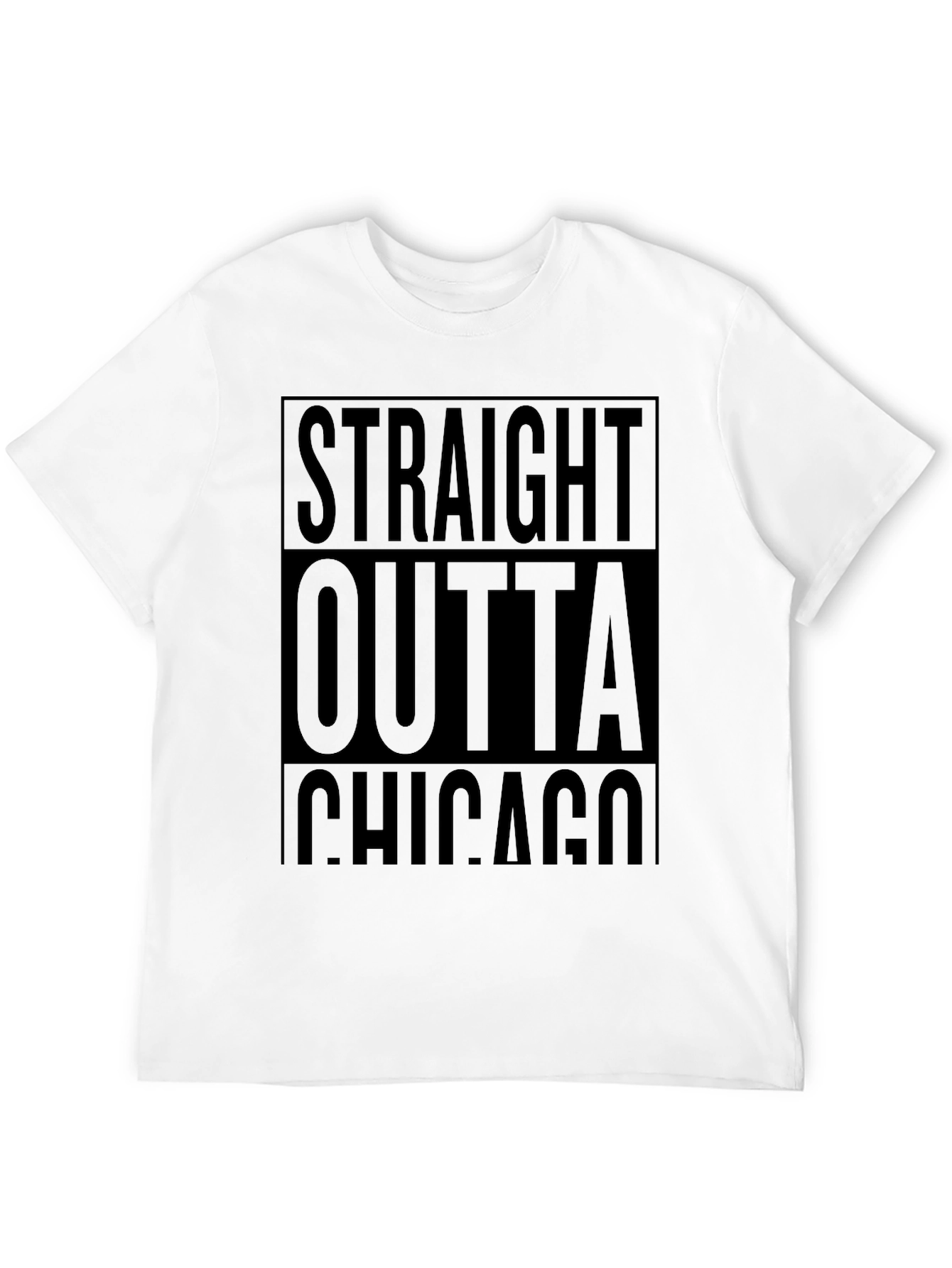 Straight Outta Chicago Black Graphic Tee
