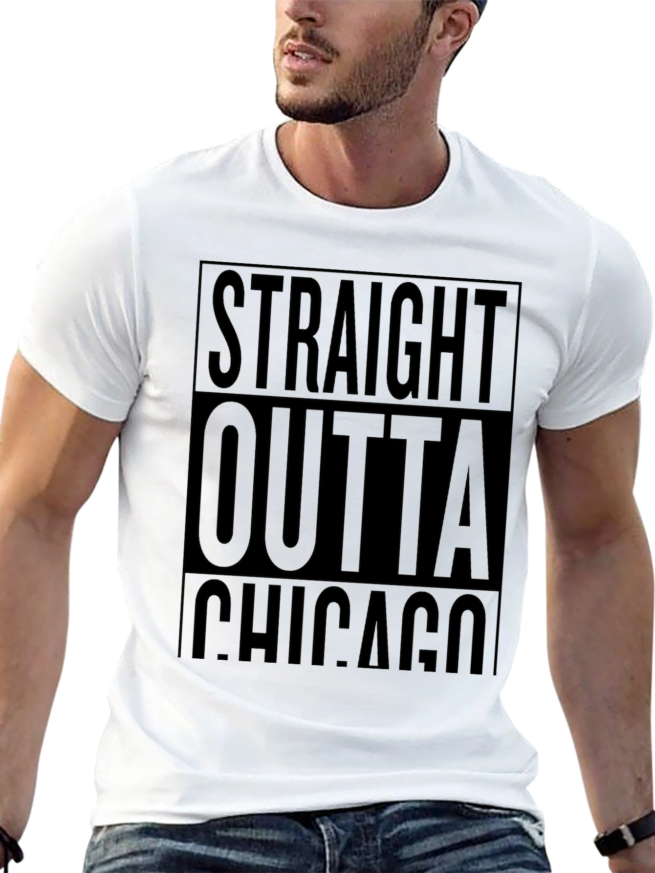 Straight Outta Chicago Black Graphic Tee