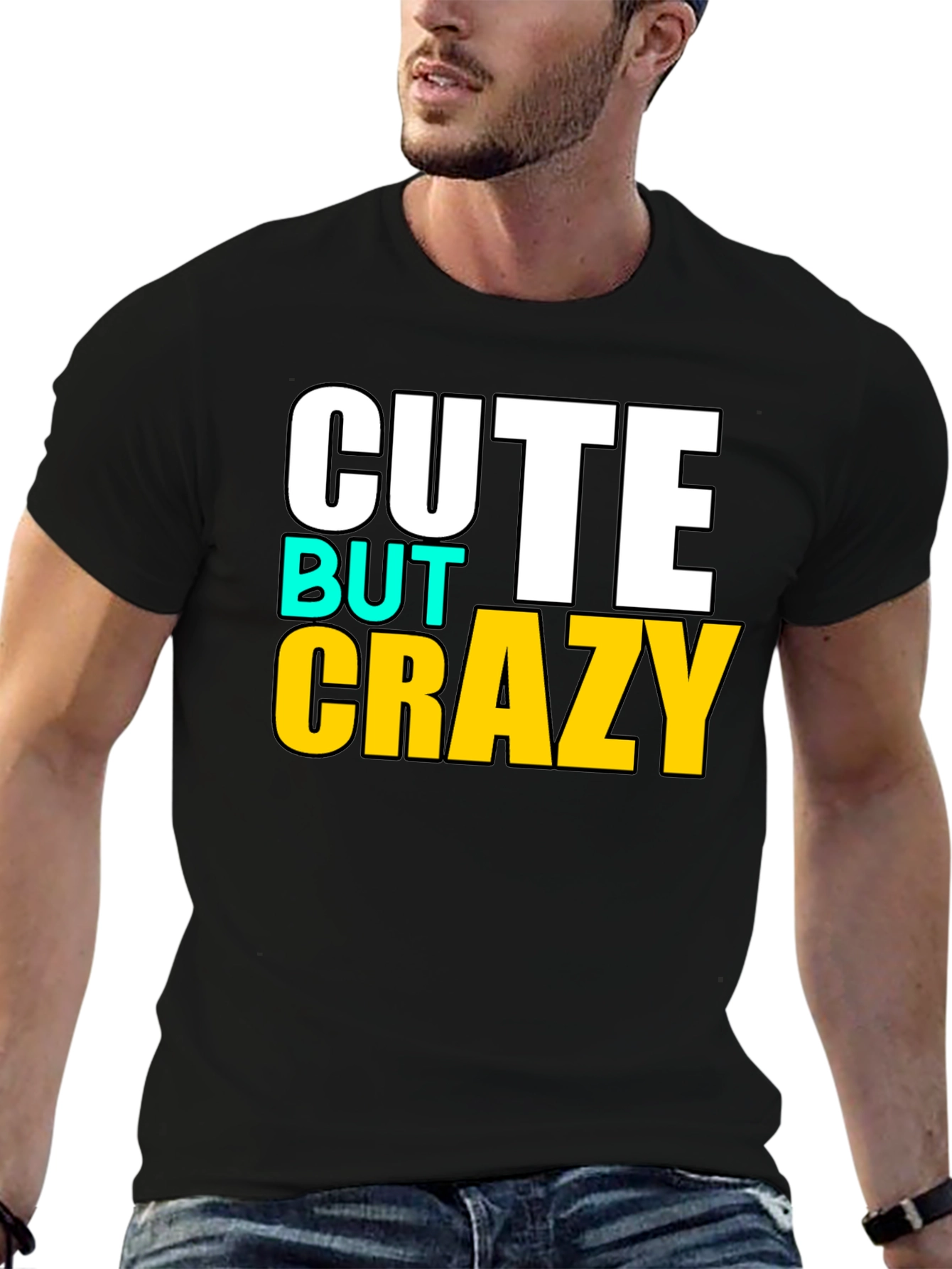 Cute But Crazy Graphic T-Shirt - Black