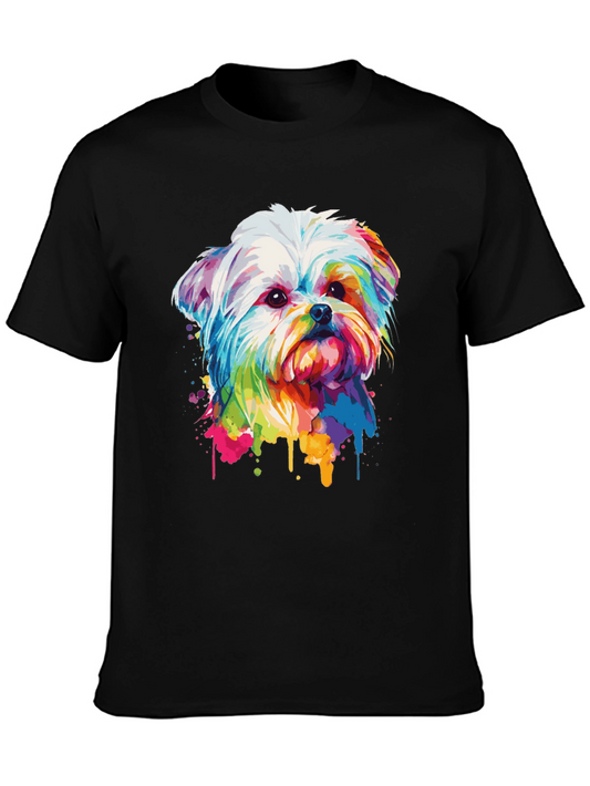 Colorful Dog Graphic Tee - Unique Puppy Design