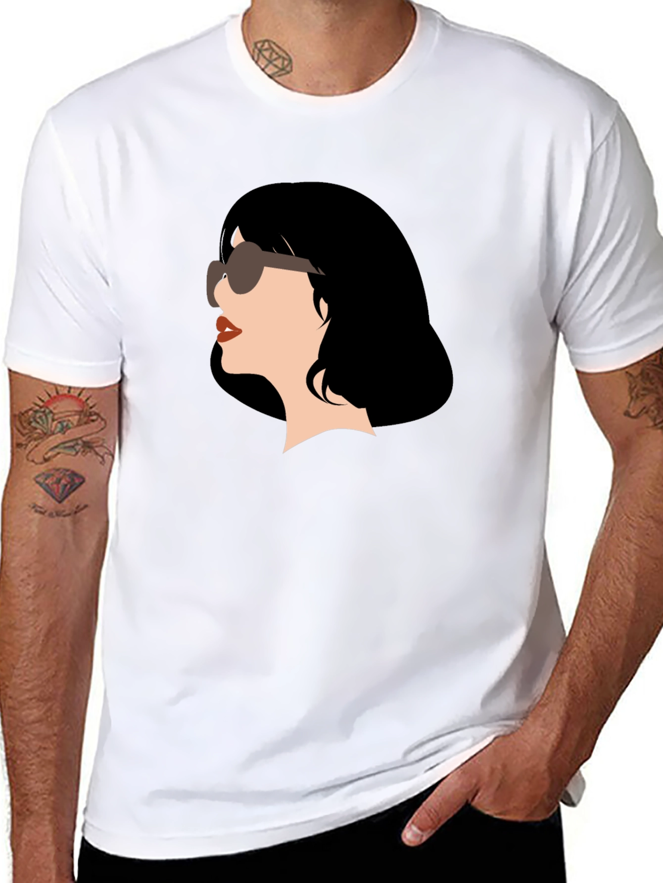Retro Chic T-Shirt - Woman with Sunglasses Graphic Tee