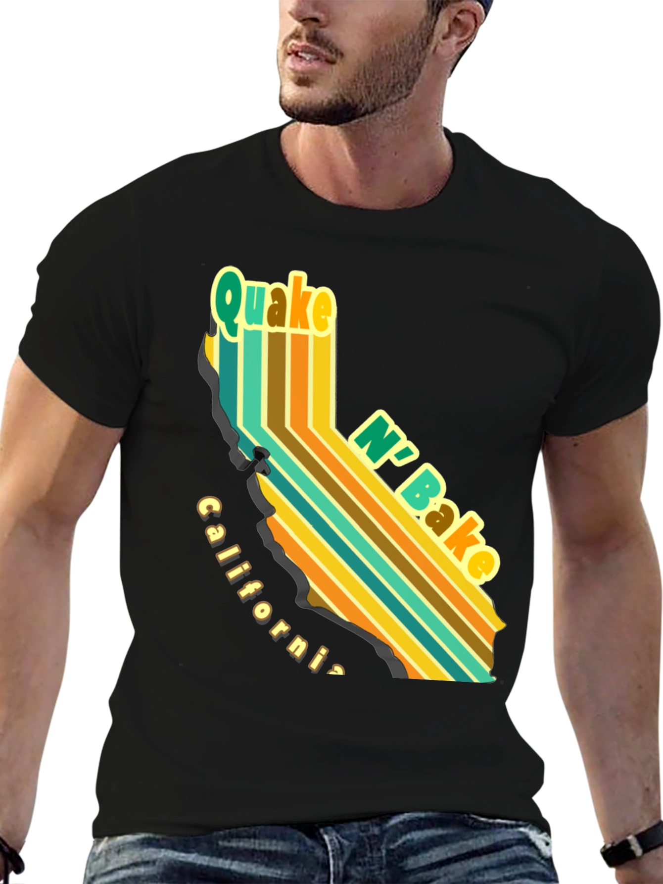 Quake N Bake California T-Shirt - Retro Style