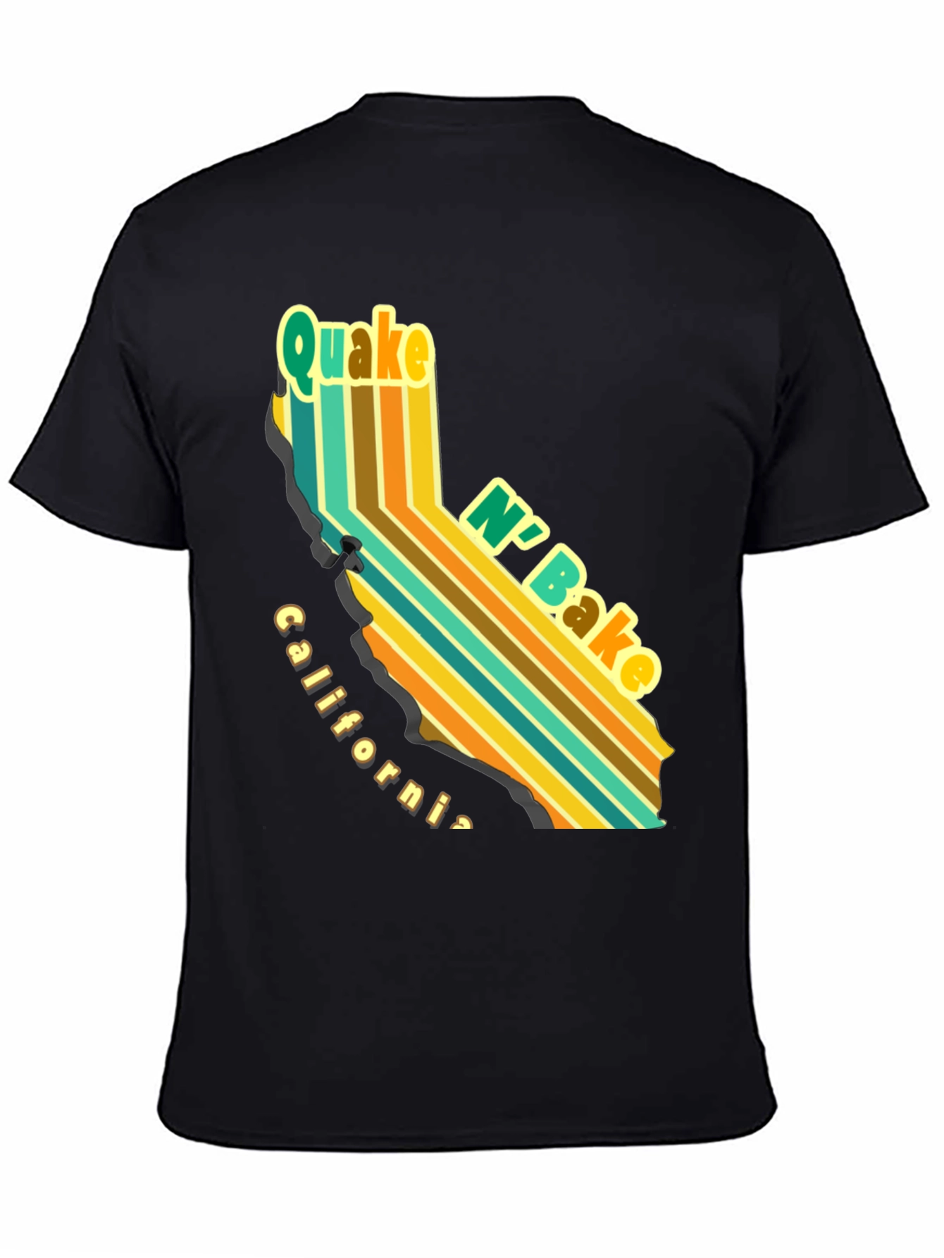 Quake N Bake California T-Shirt - Retro Style