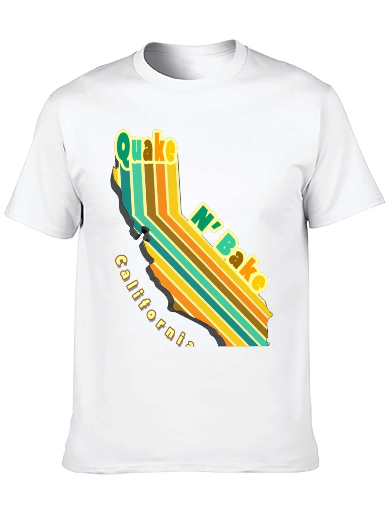 Quake N Bake California T-Shirt - Retro Style