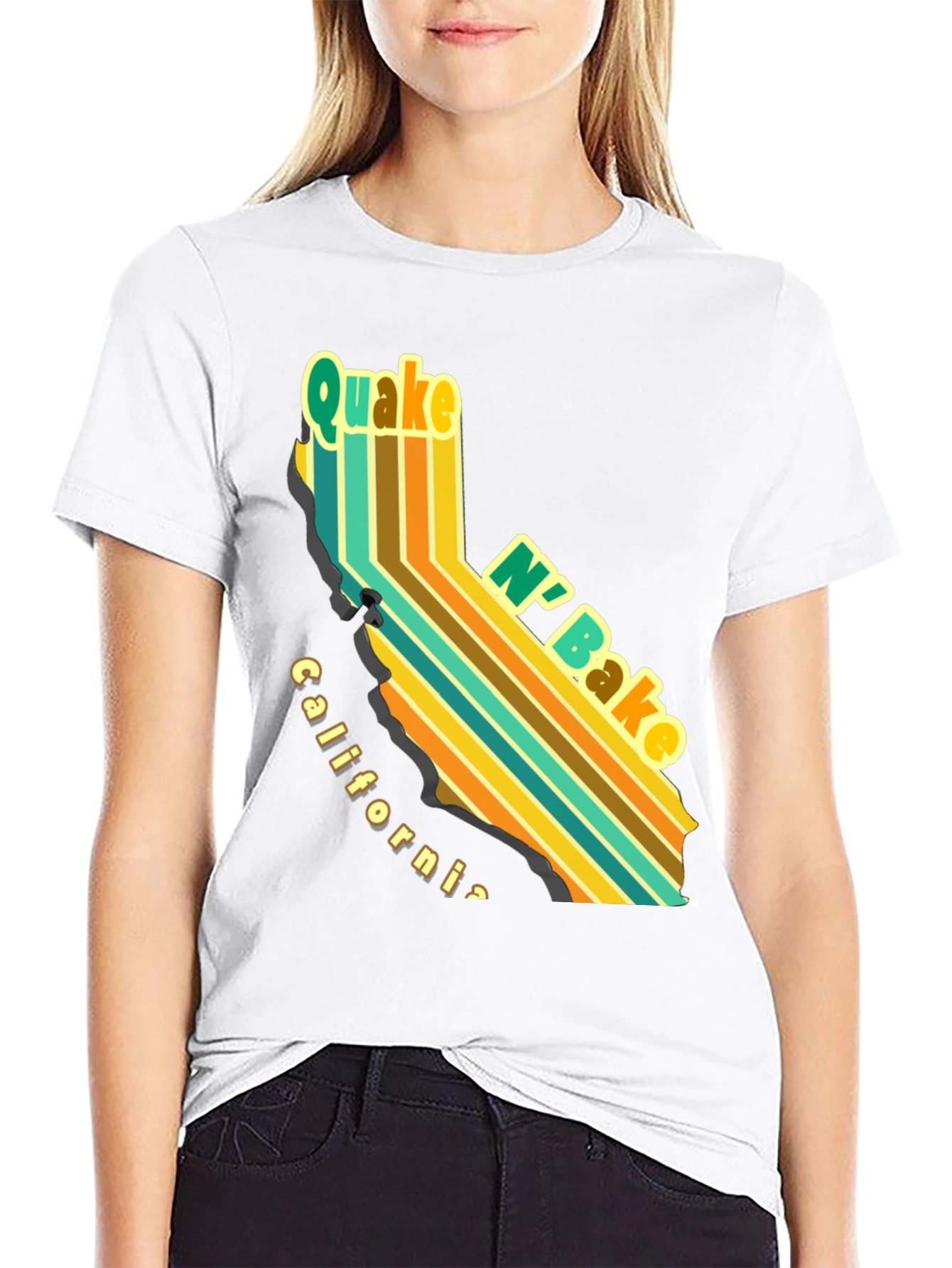 Quake N Bake California T-Shirt - Retro Style