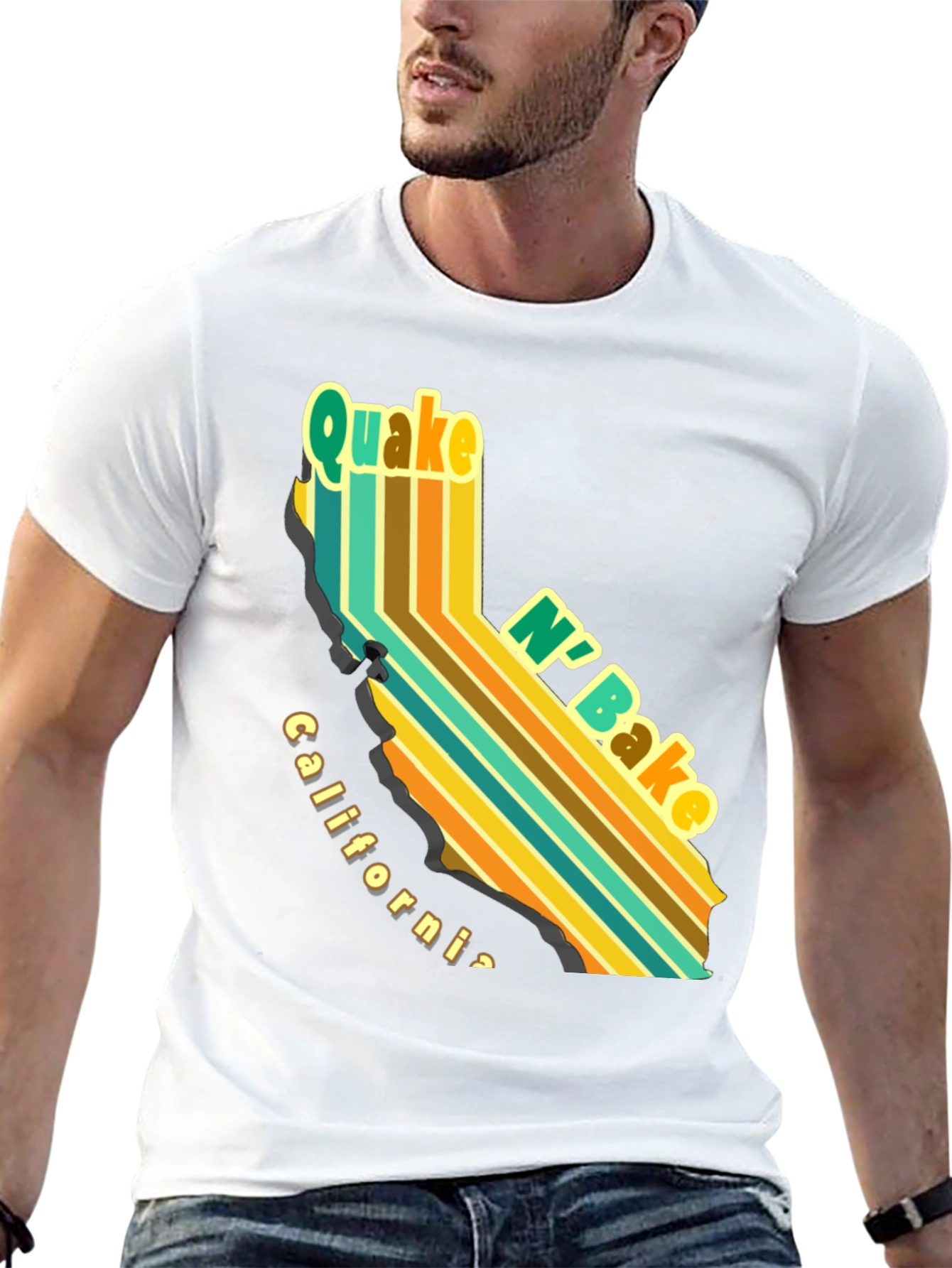 Quake N Bake California T-Shirt - Retro Style