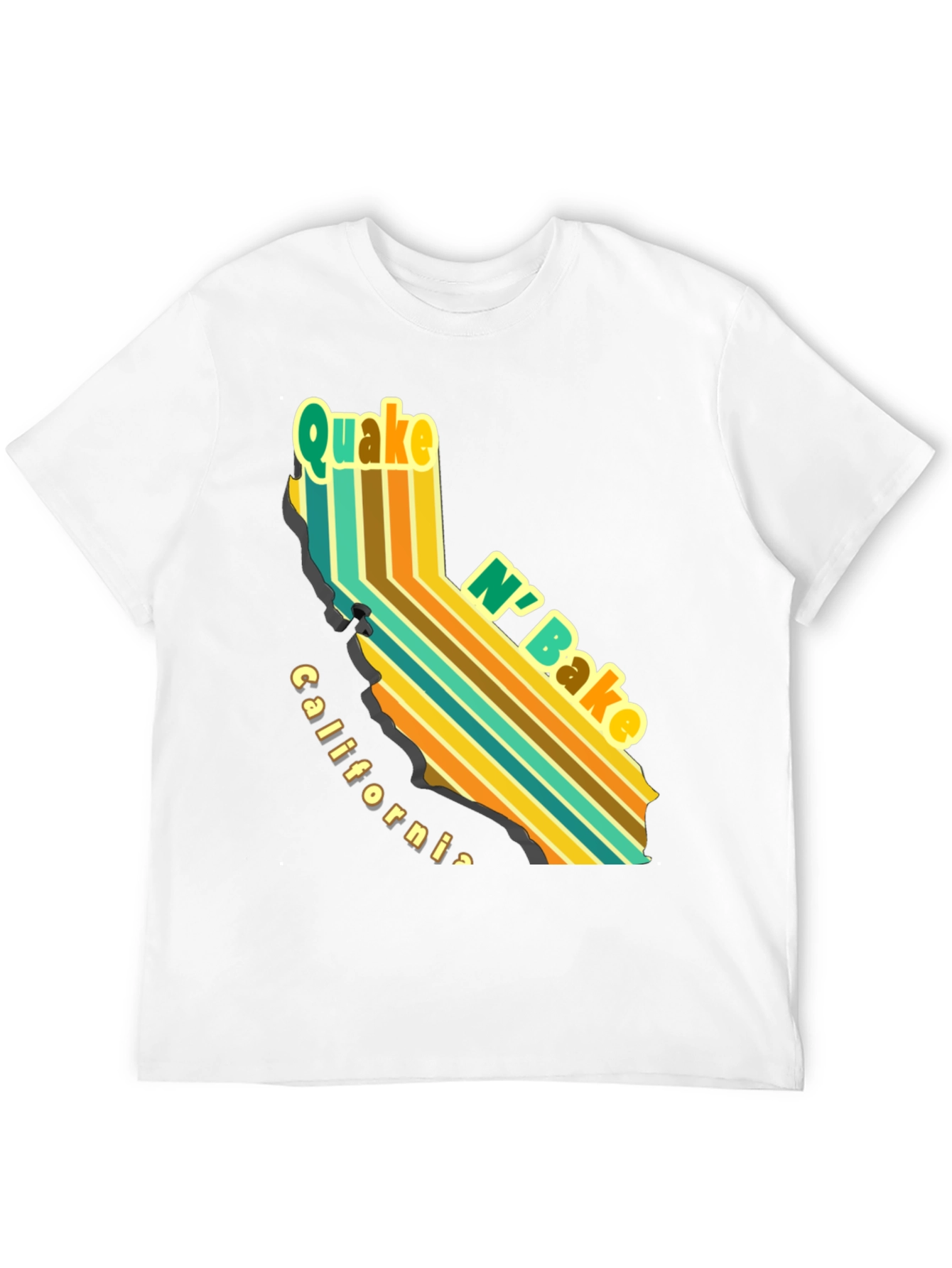 Quake N Bake California T-Shirt - Retro Style
