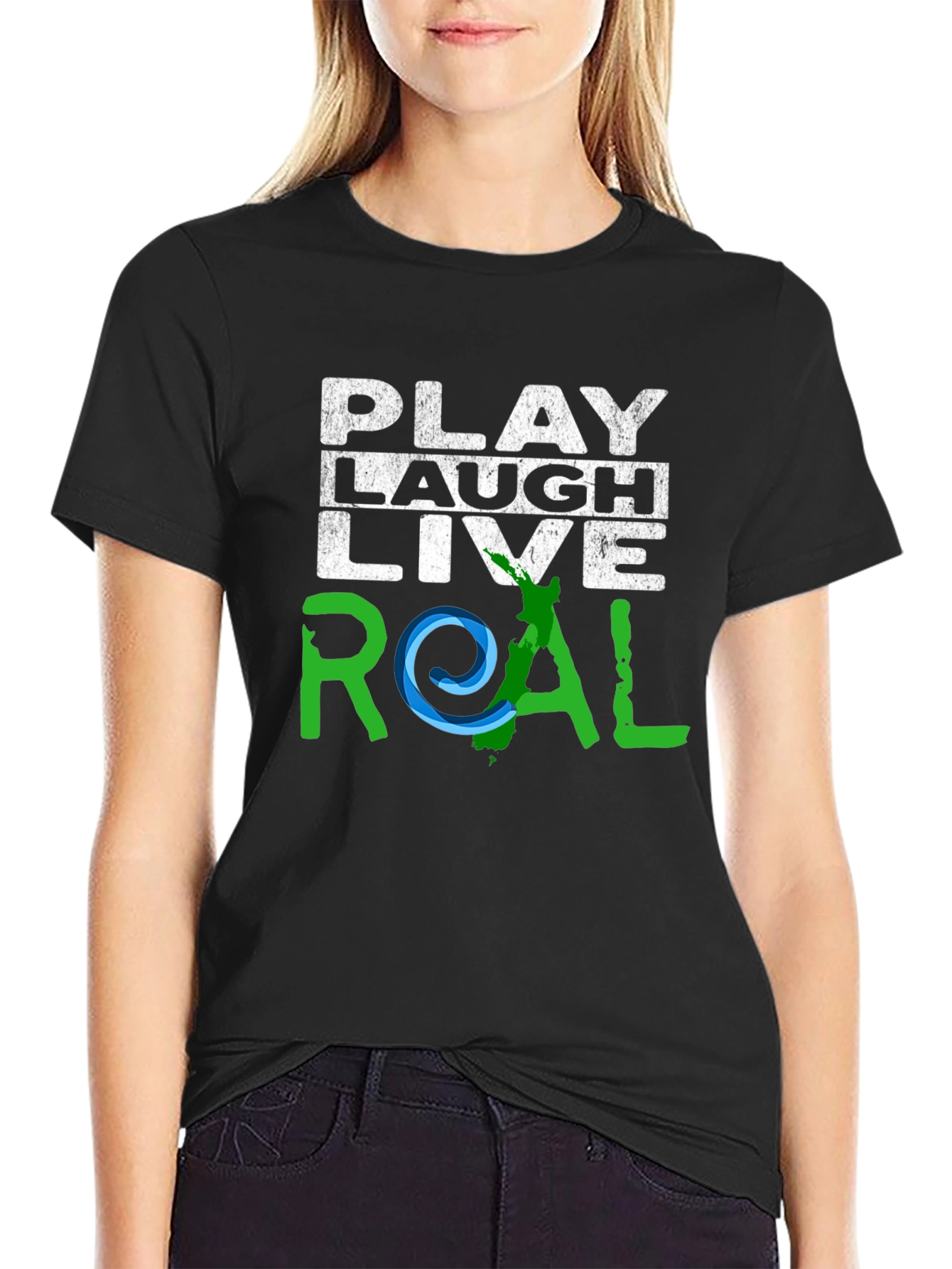 Play Laugh Live Real Graphic T-Shirt