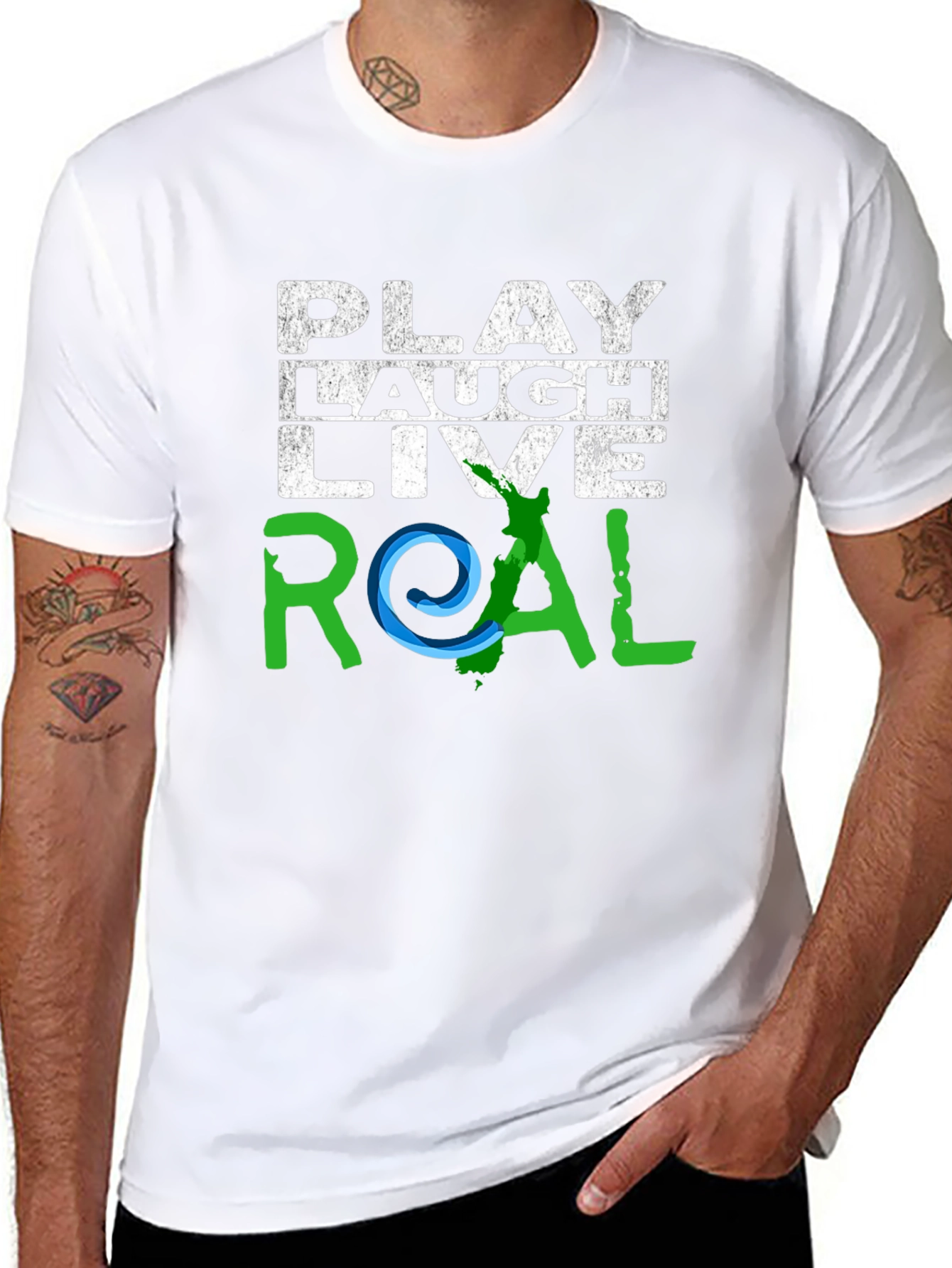 Play Laugh Live Real Graphic T-Shirt