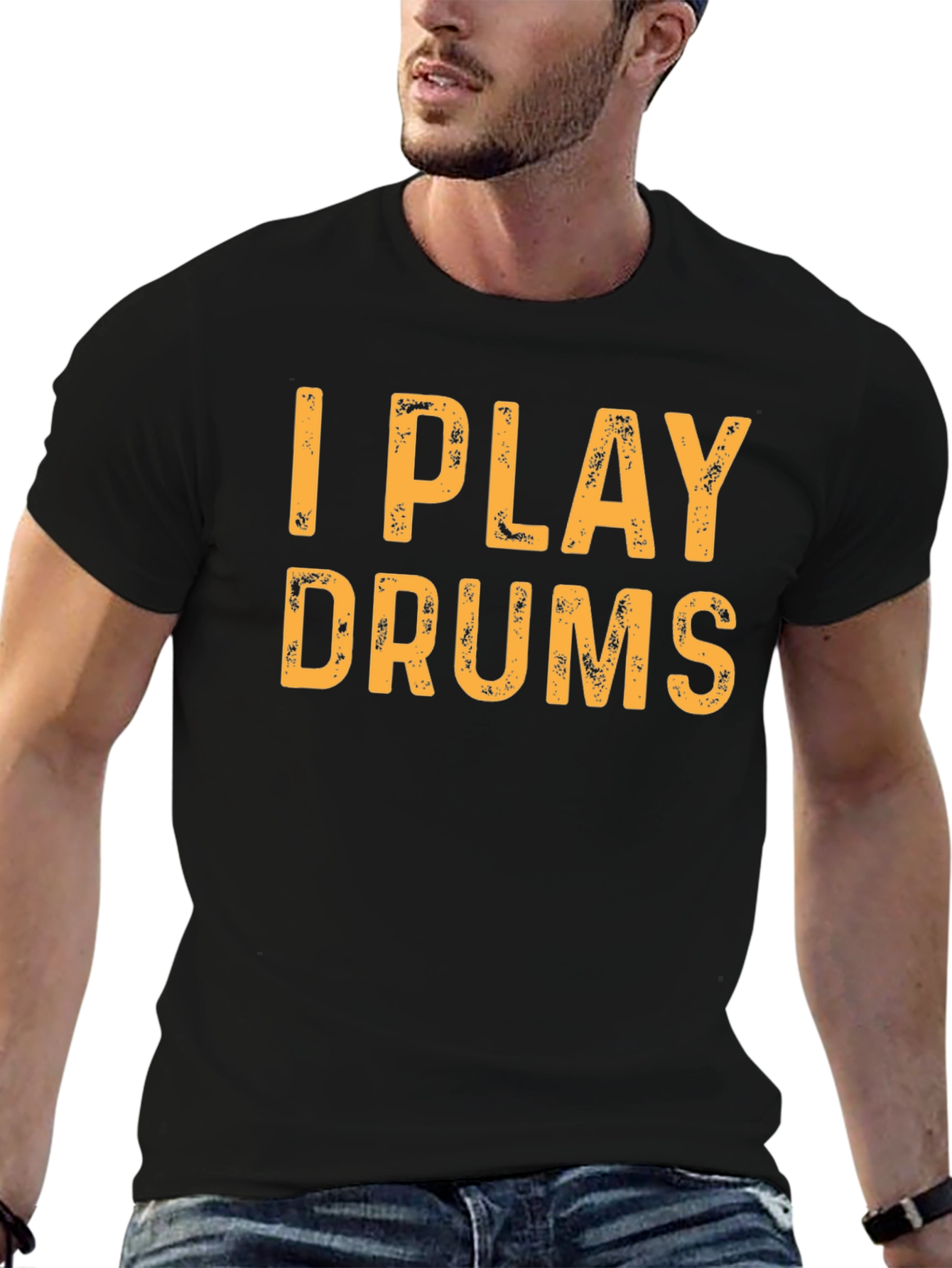 I Play Drums Black T-Shirt