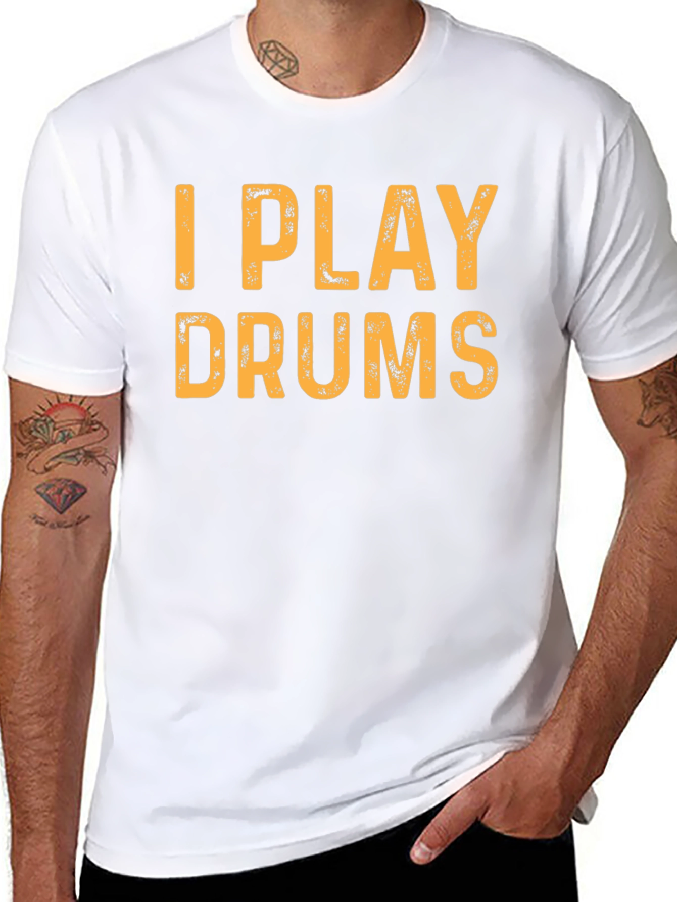 I Play Drums Black T-Shirt