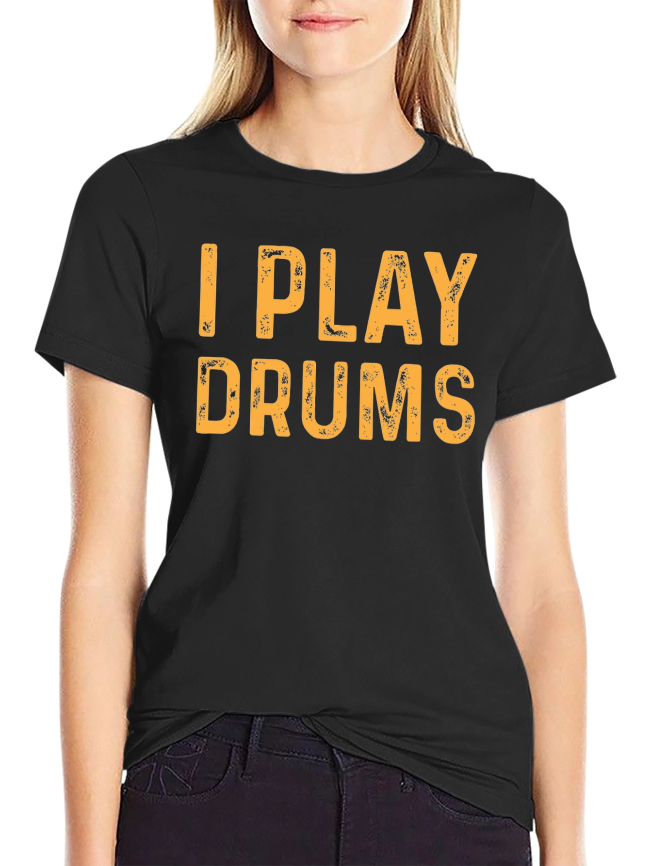 I Play Drums Black T-Shirt