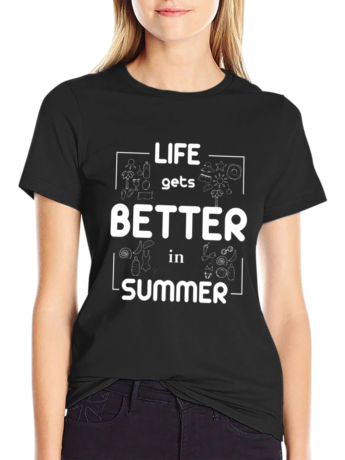 Summer Life Graphic Tee - Black